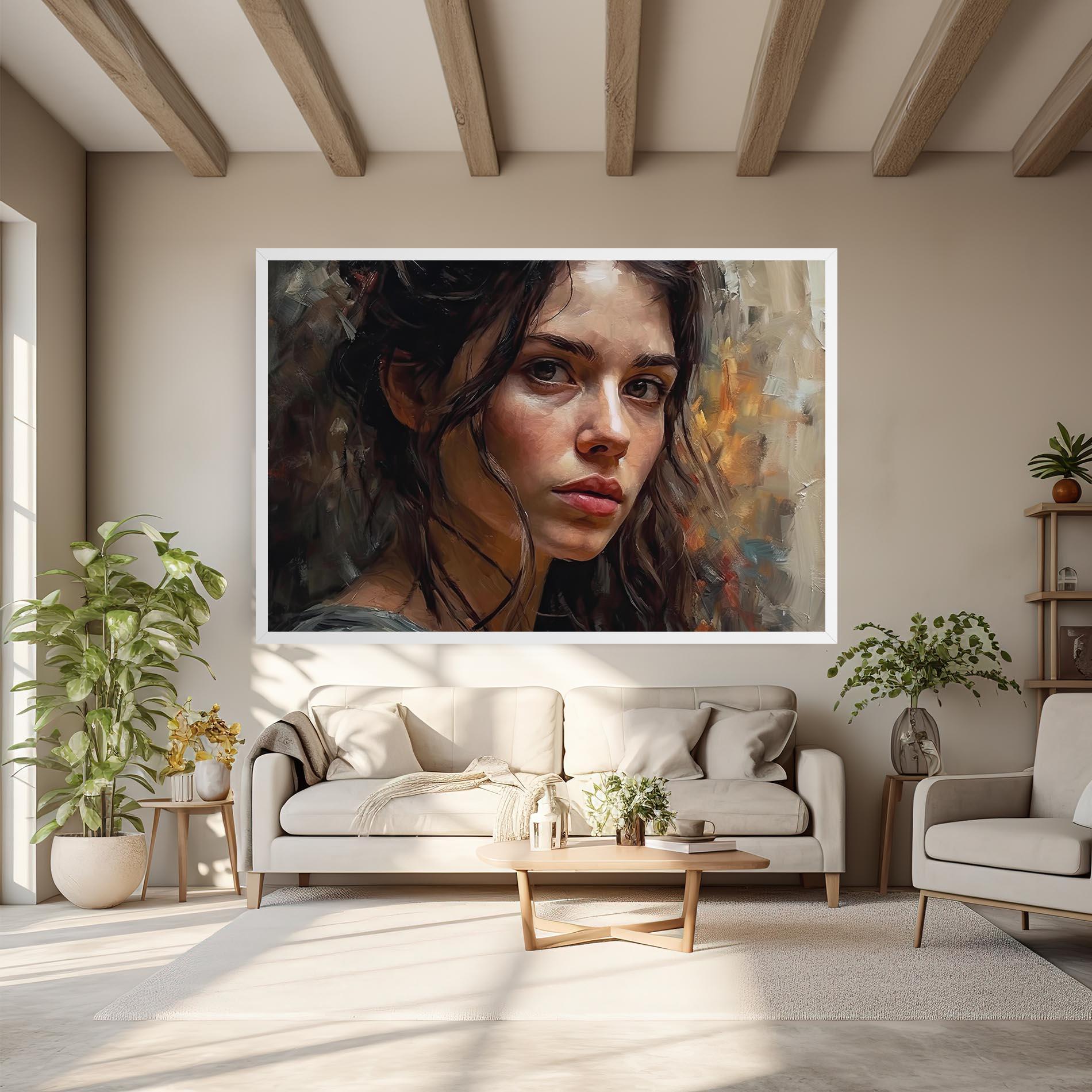 Leinwandbild Closeup Impasto Portrait mockup 6