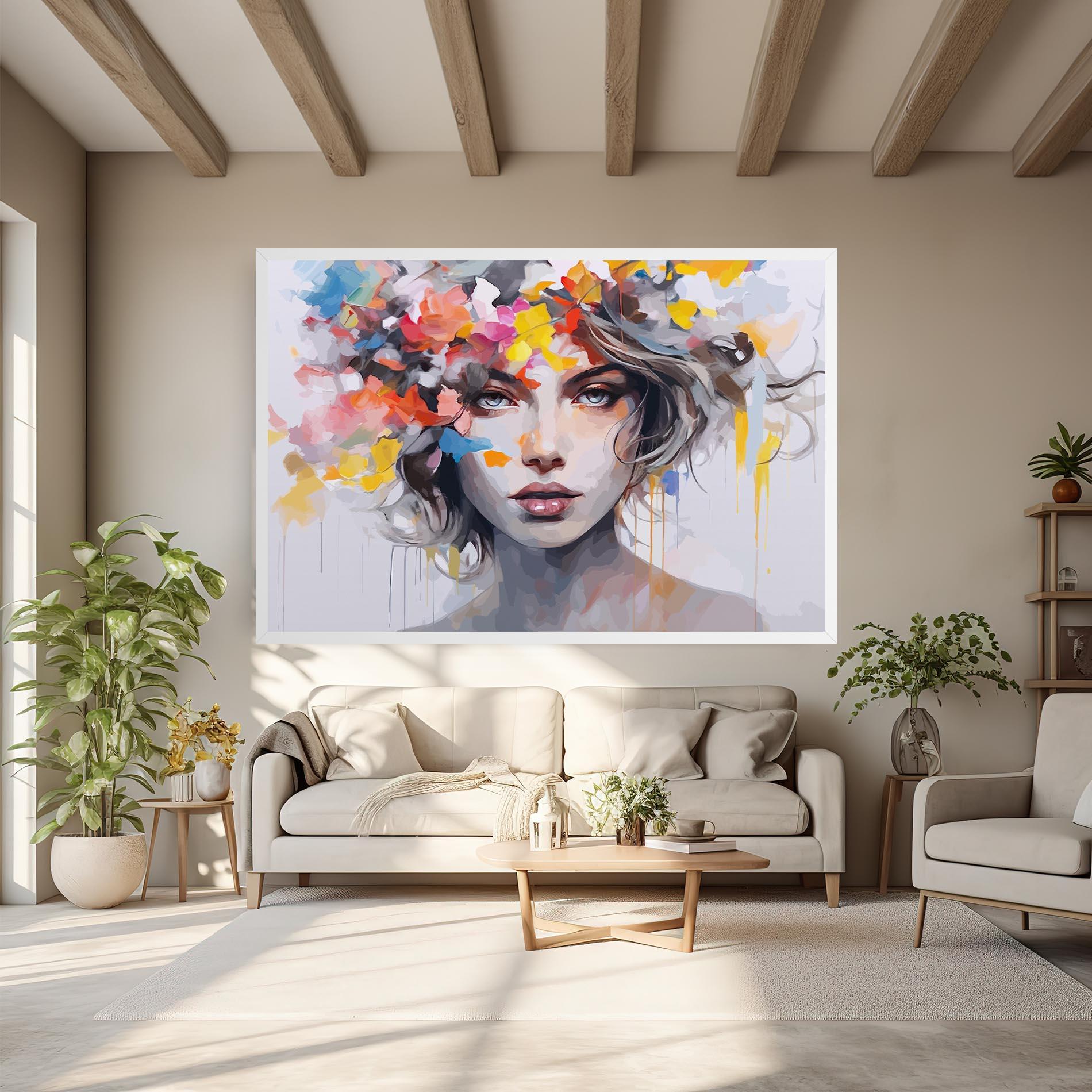 Leinwandbild Colorful Hair Portrait mockup 6