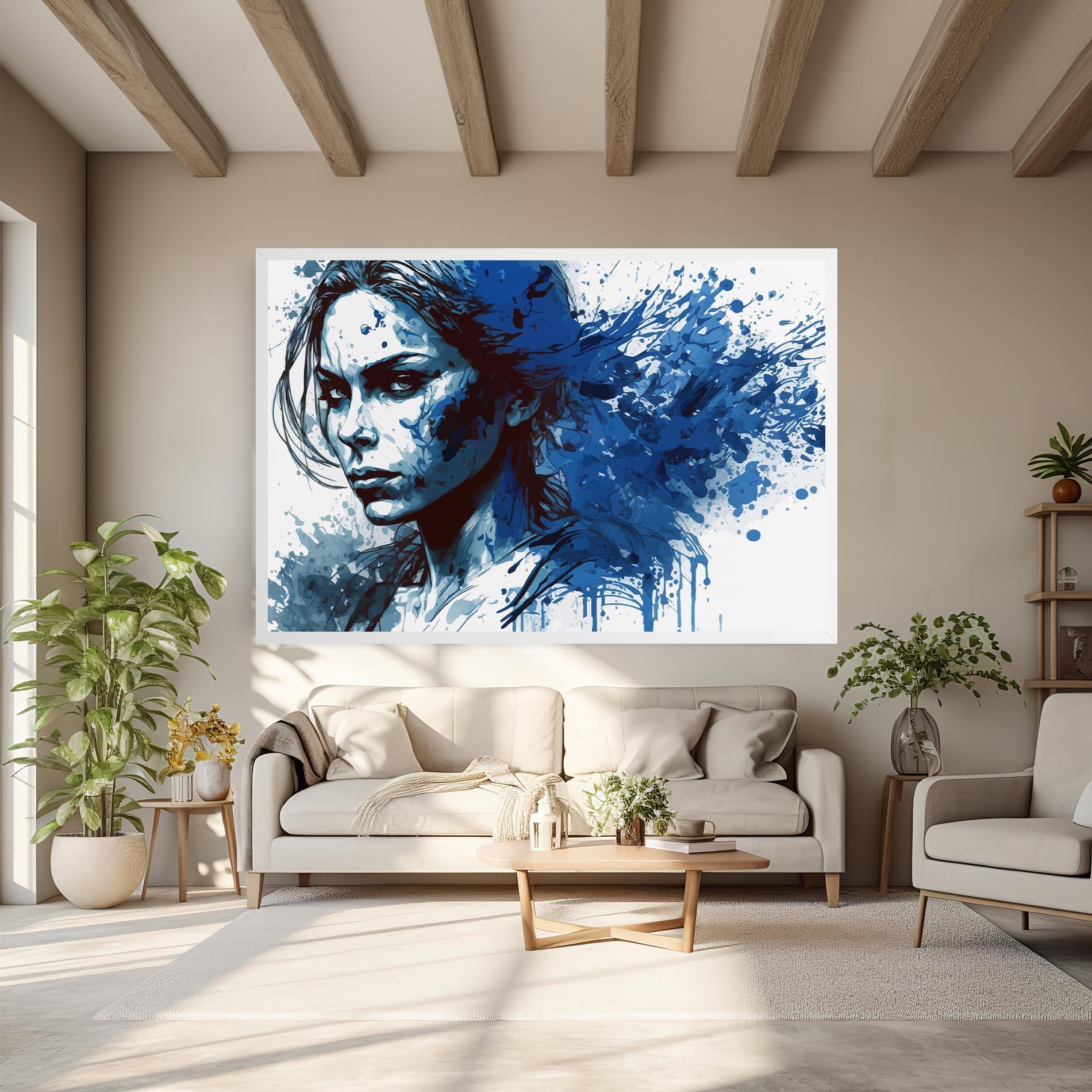 Leinwandbild Portrait Blue Woman mockup 6