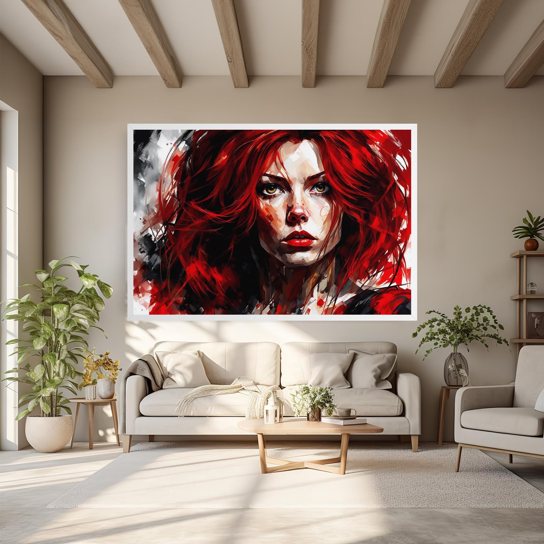 Leinwandbild Red Hair Smoky Eyes mockup 6