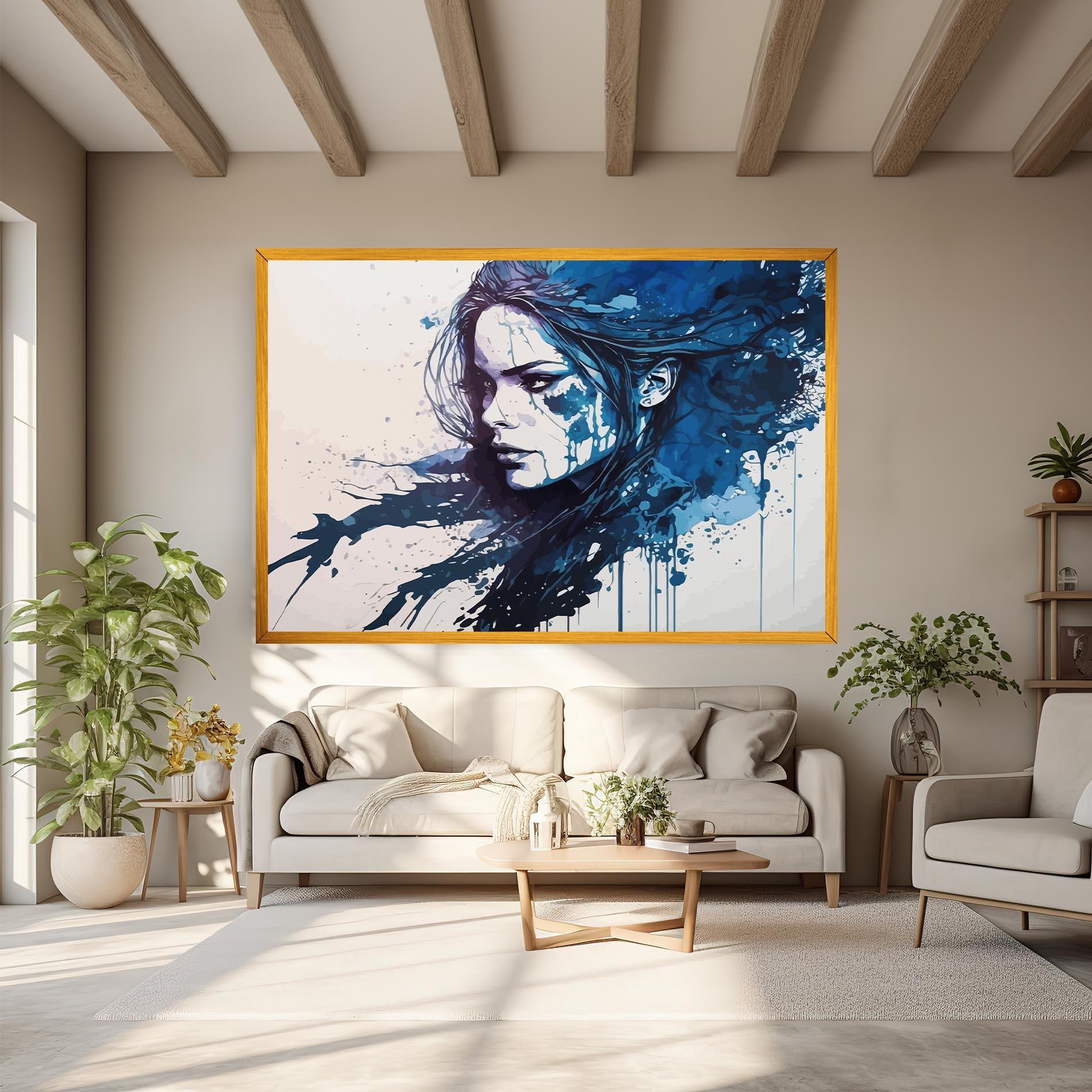 Leinwandbild Blue Hair Portrait mockup 6