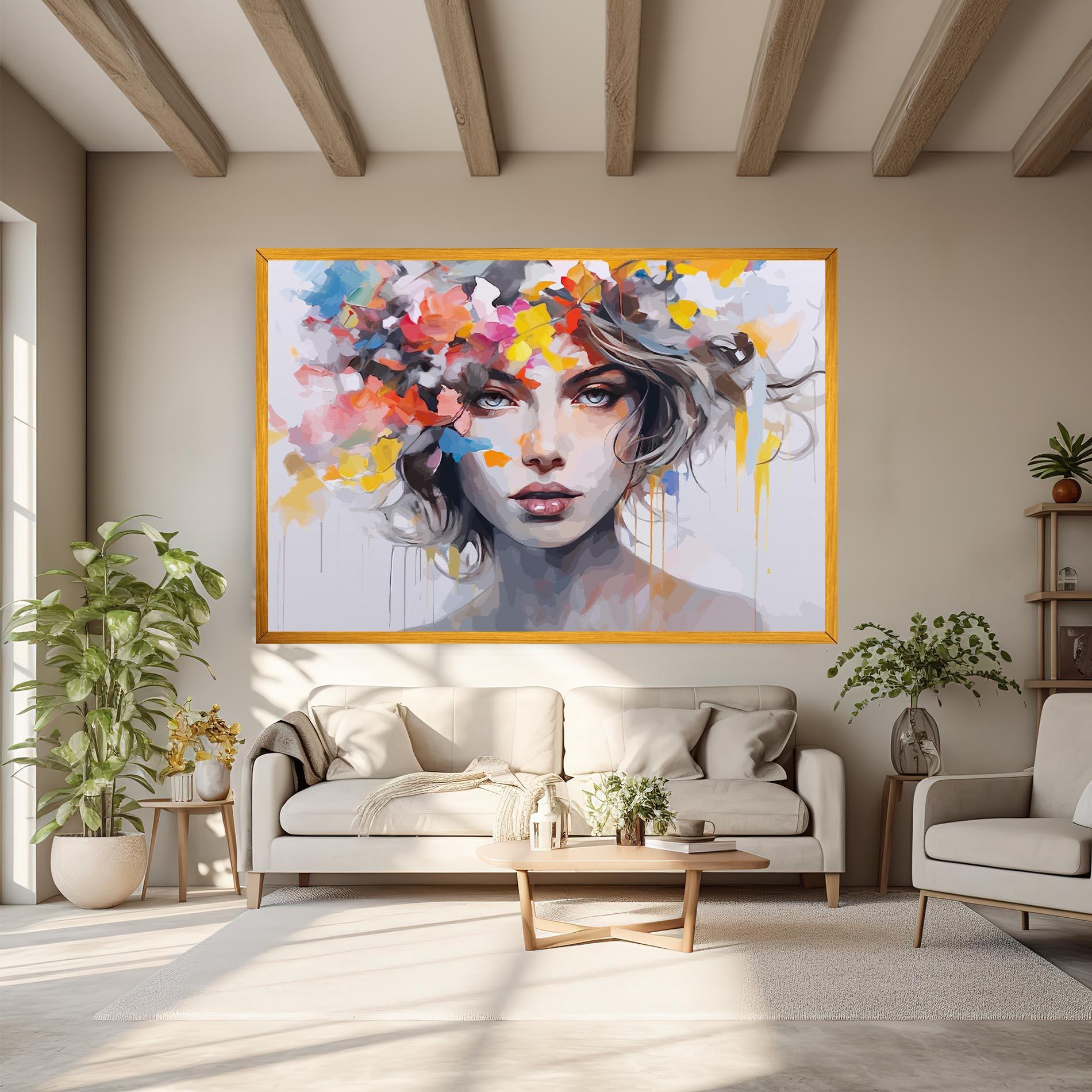 Leinwandbild Colorful Hair Portrait mockup 6