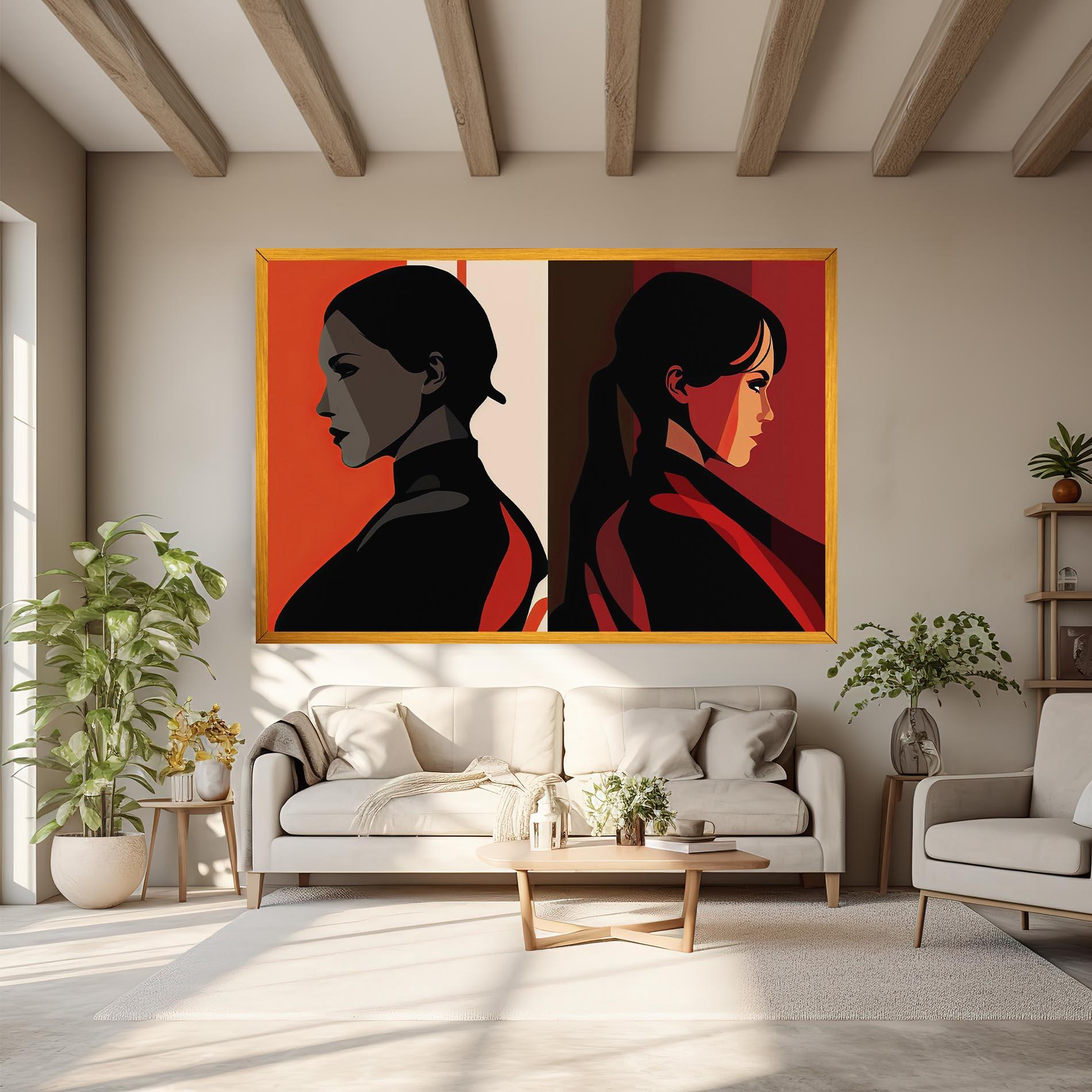 Leinwandbild Graphical Portrait mockup 6