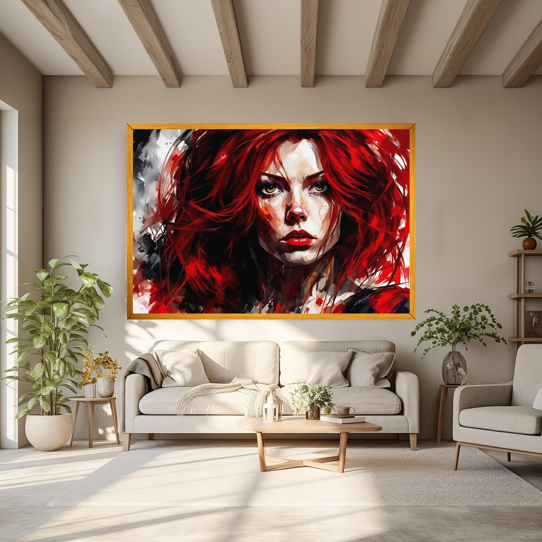 Leinwandbild Red Hair Smoky Eyes mockup 6