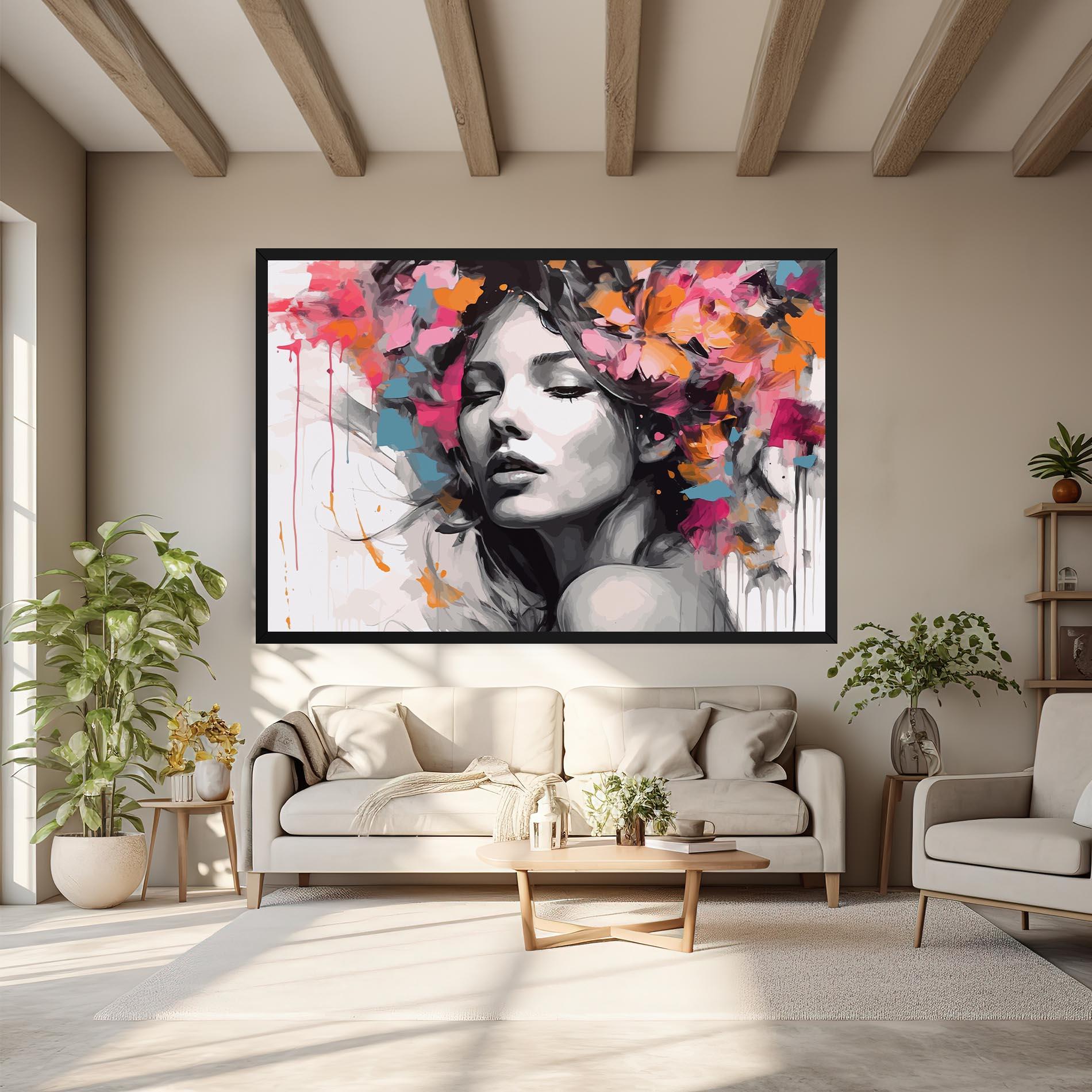 Leinwandbild Colorful Flower Portrait mockup 6