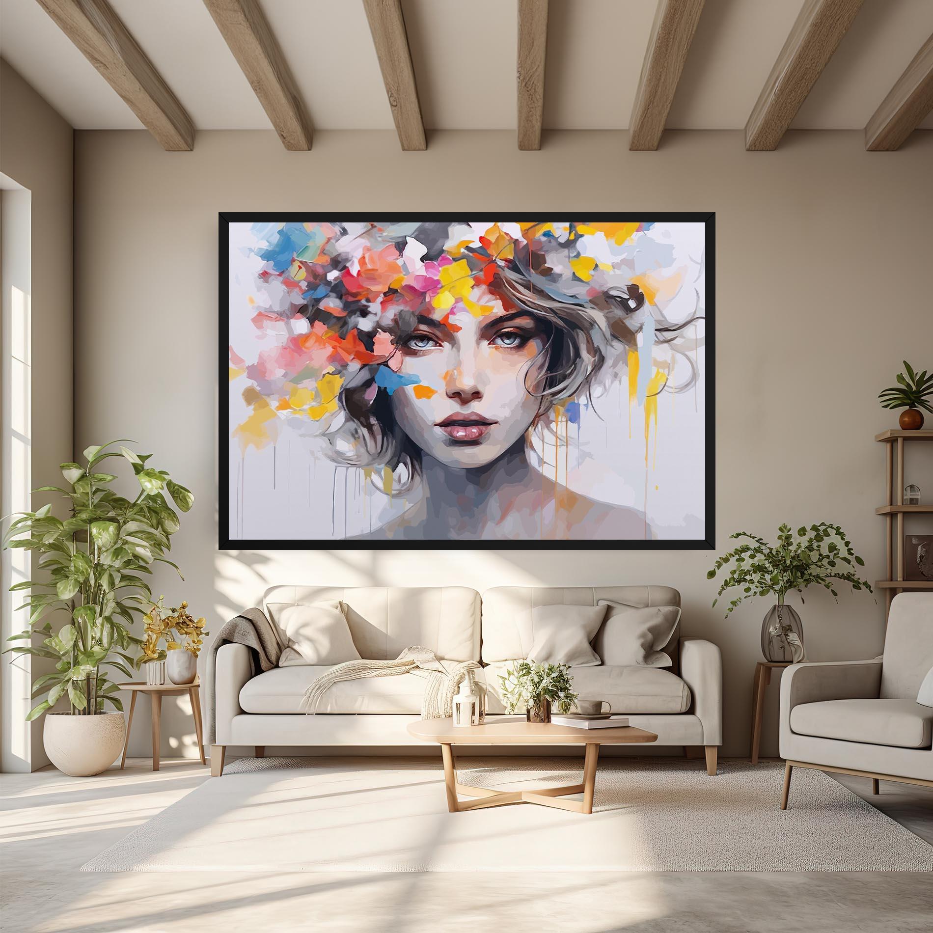 Leinwandbild Colorful Hair Portrait mockup 6