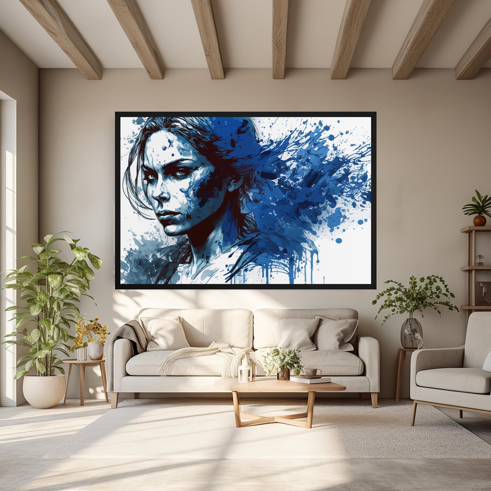 Leinwandbild Portrait Blue Woman mockup 6