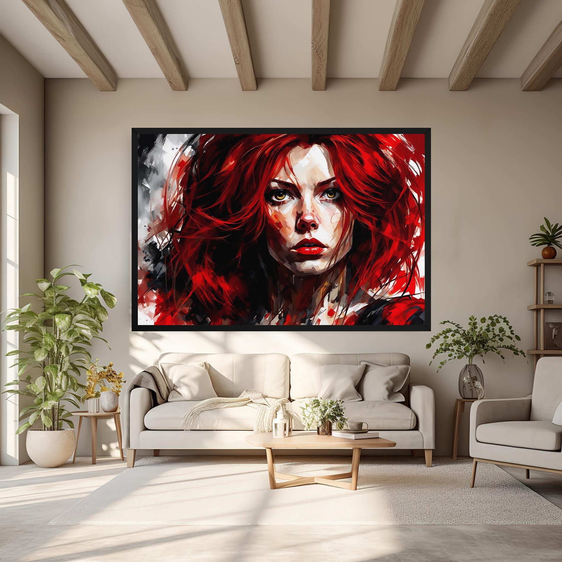 Leinwandbild Red Hair Smoky Eyes mockup 6