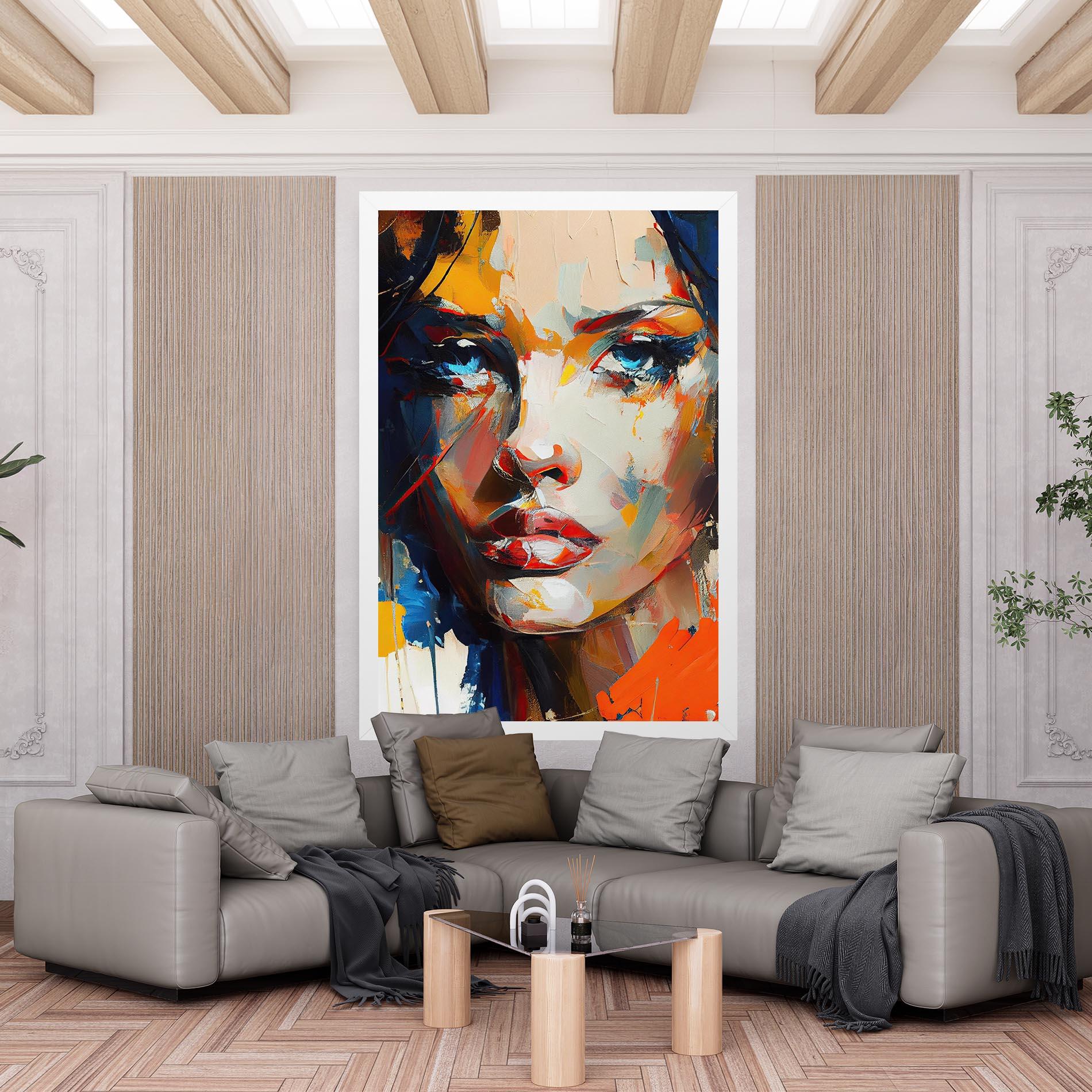 Leinwandbild Beautiful Brunette Woman mockup 6