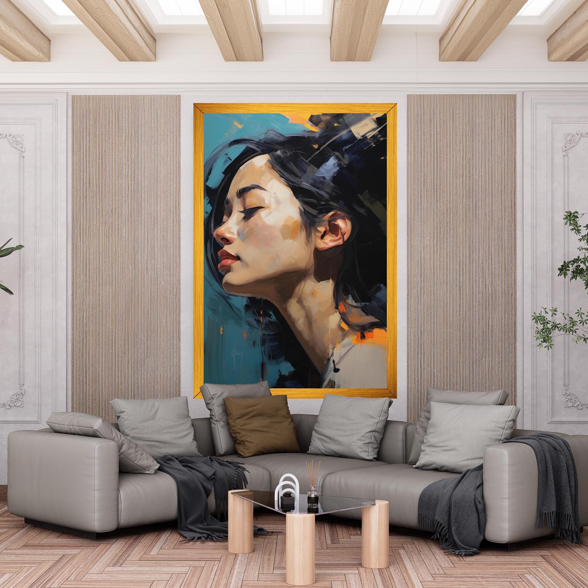 Leinwandbild Acrylic Asian Portrait mockup 6