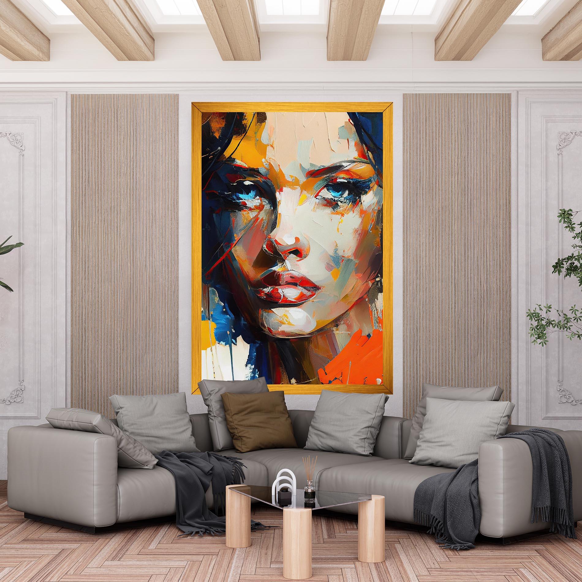 Leinwandbild Beautiful Brunette Woman mockup 6