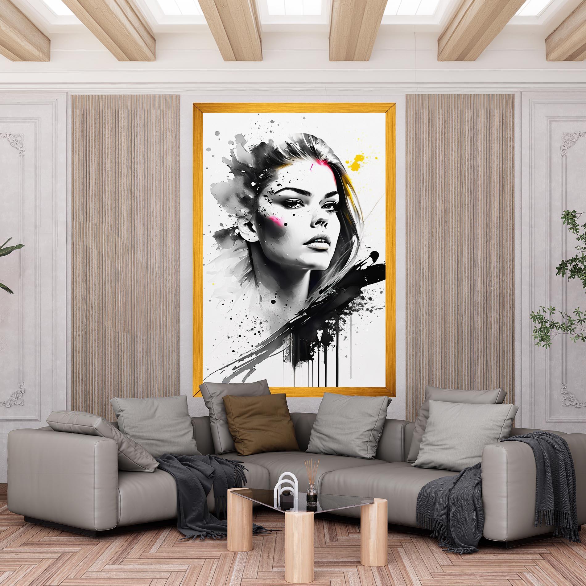 Leinwandbild Ink Splash Portrait mockup 6