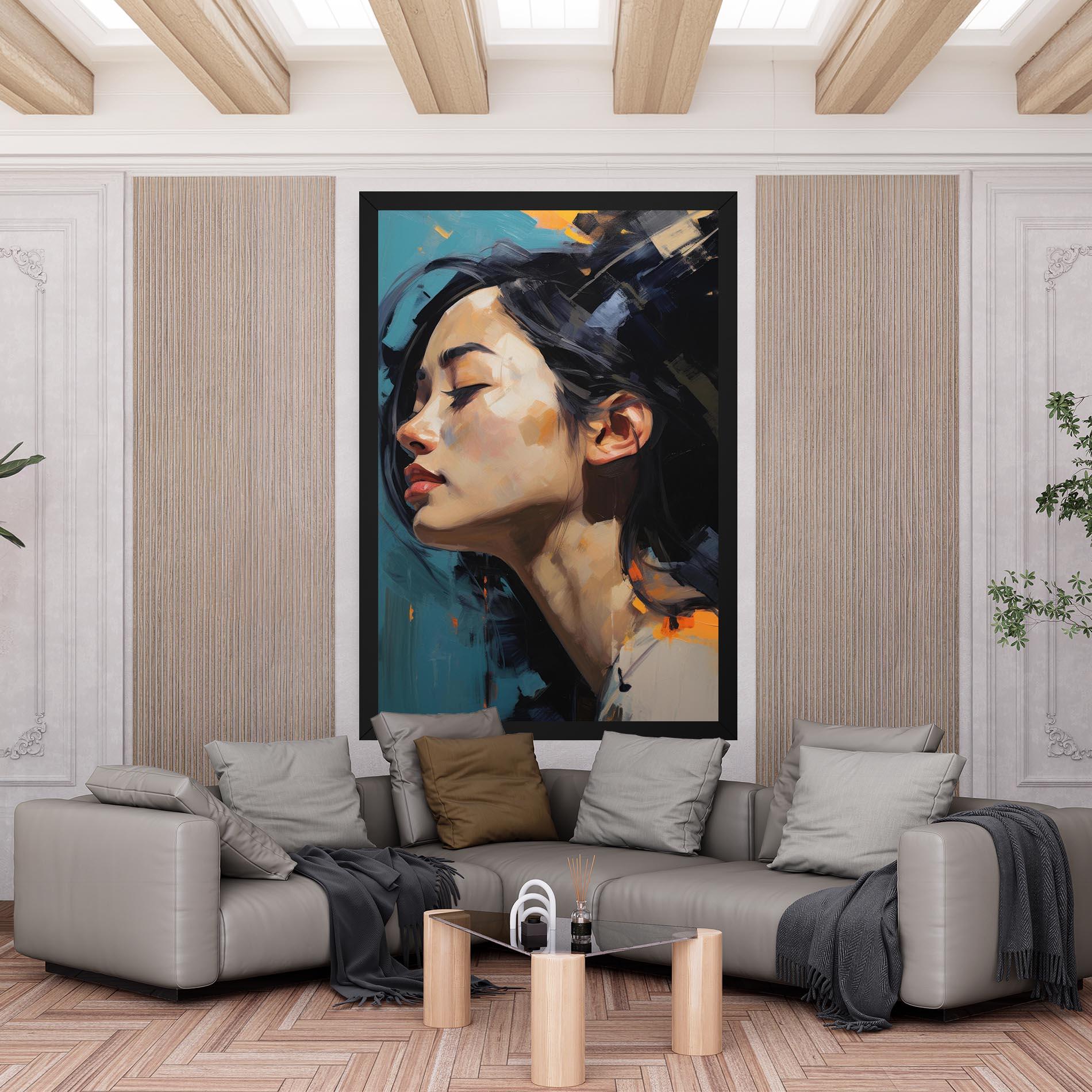 Leinwandbild Acrylic Asian Portrait mockup 6