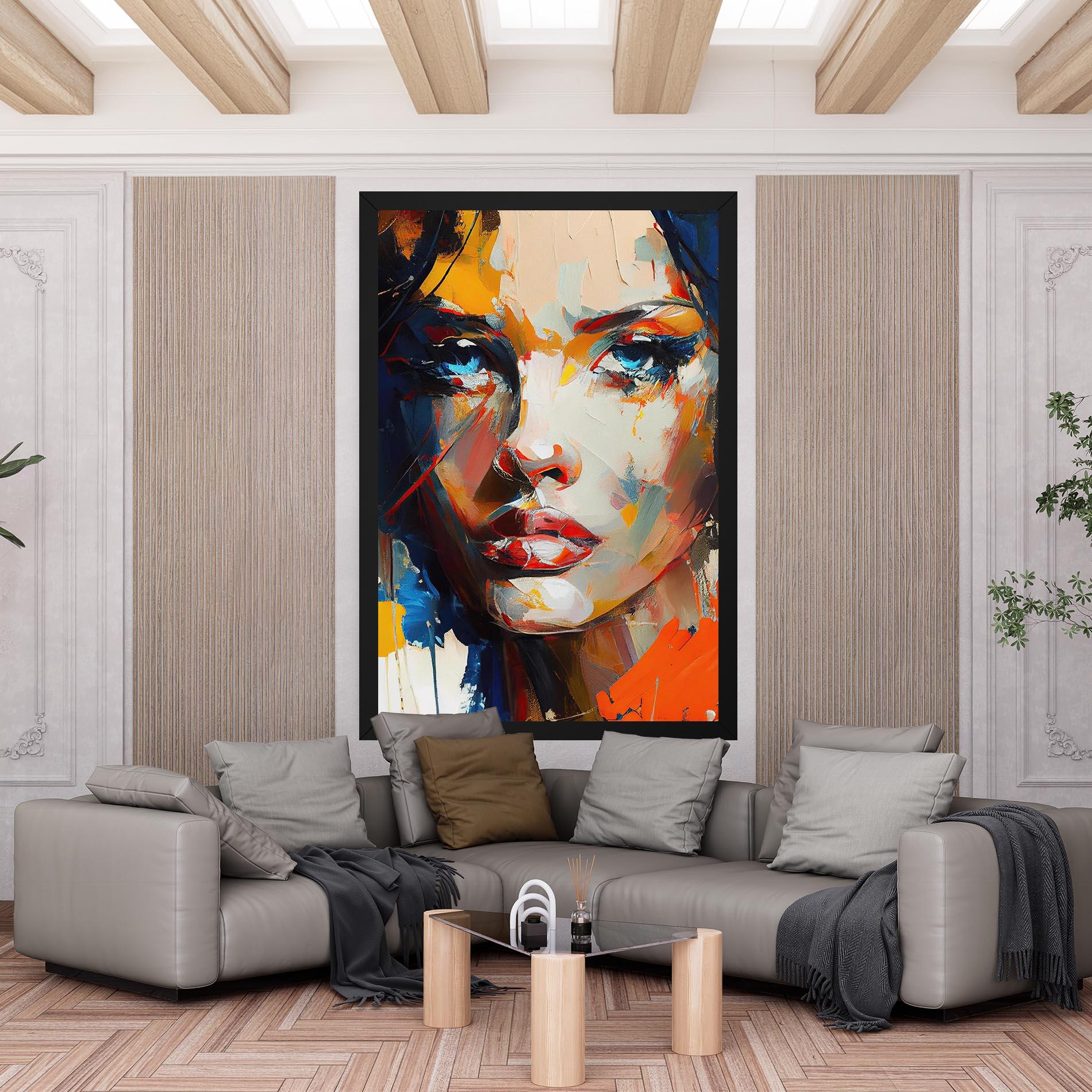 Leinwandbild Beautiful Brunette Woman mockup 6