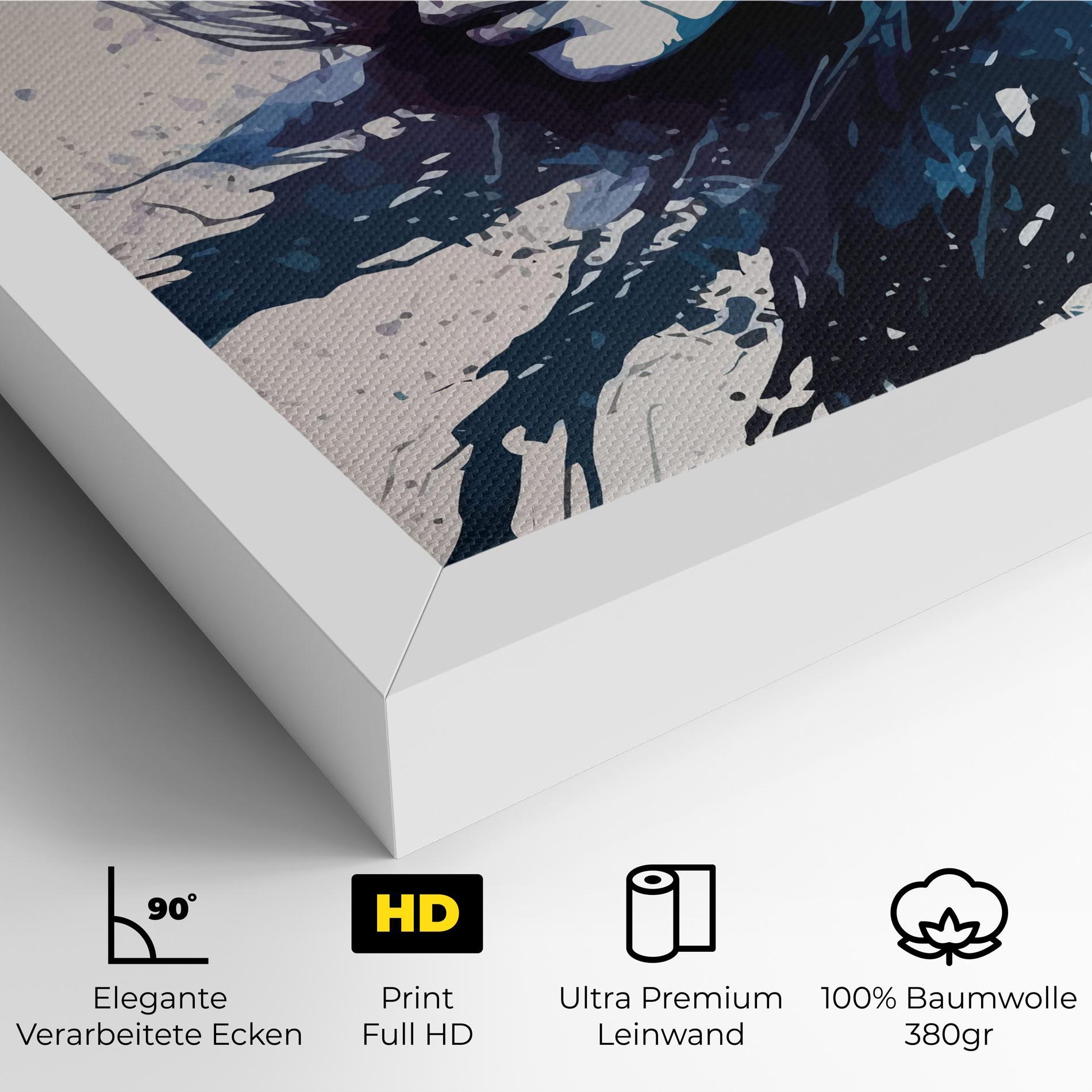 Leinwandbild Blue Hair Portrait mockup 4