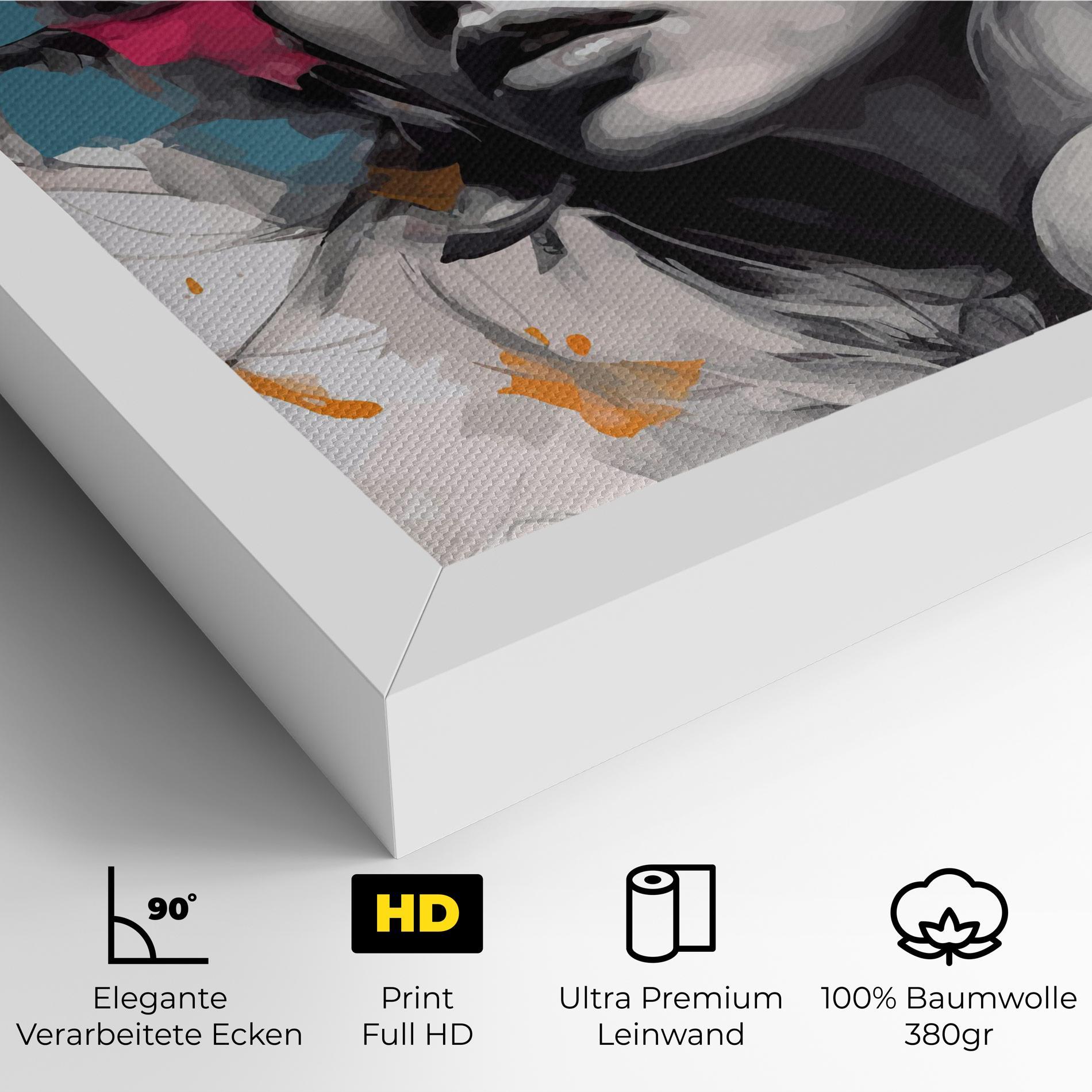 Leinwandbild Colorful Flower Portrait mockup 4