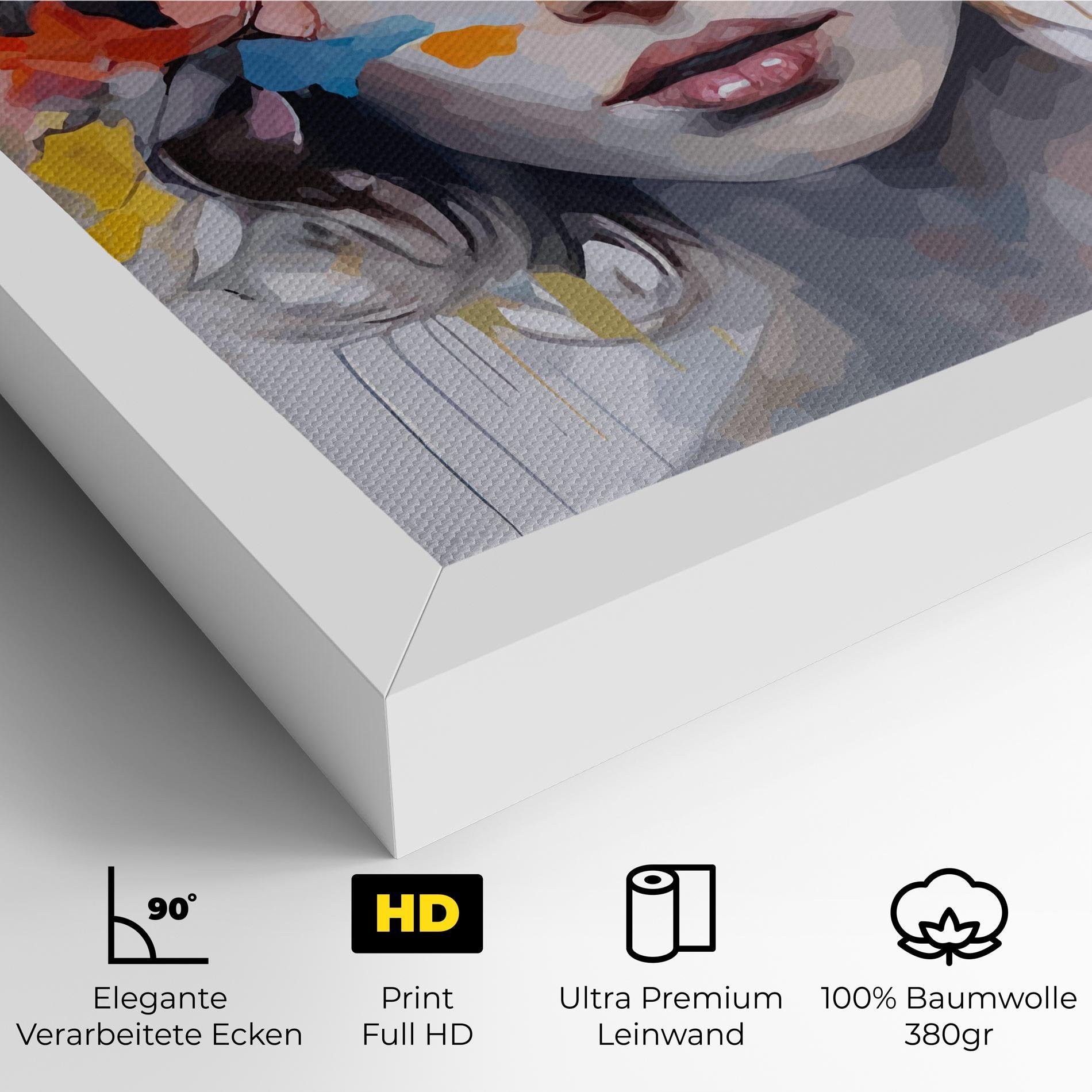 Leinwandbild Colorful Hair Portrait mockup 4