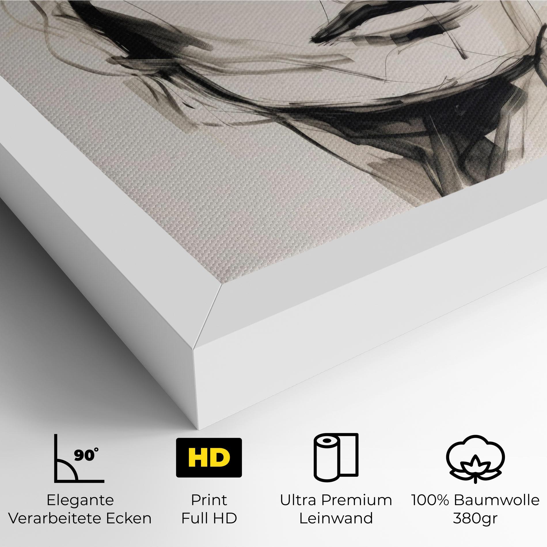 Leinwandbild Continuous Line Woman mockup 4