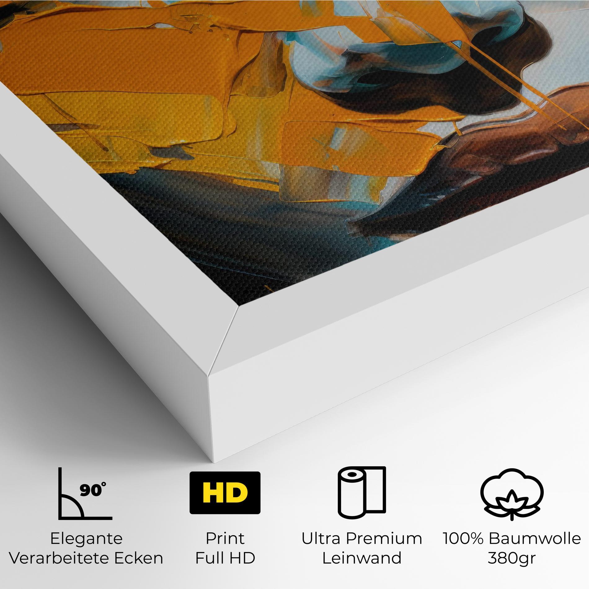 Leinwandbild Orange Paint Portrait mockup 4