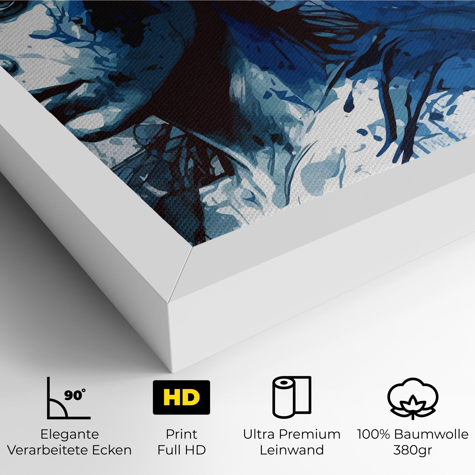 Leinwandbild Portrait Blue Woman mockup 4