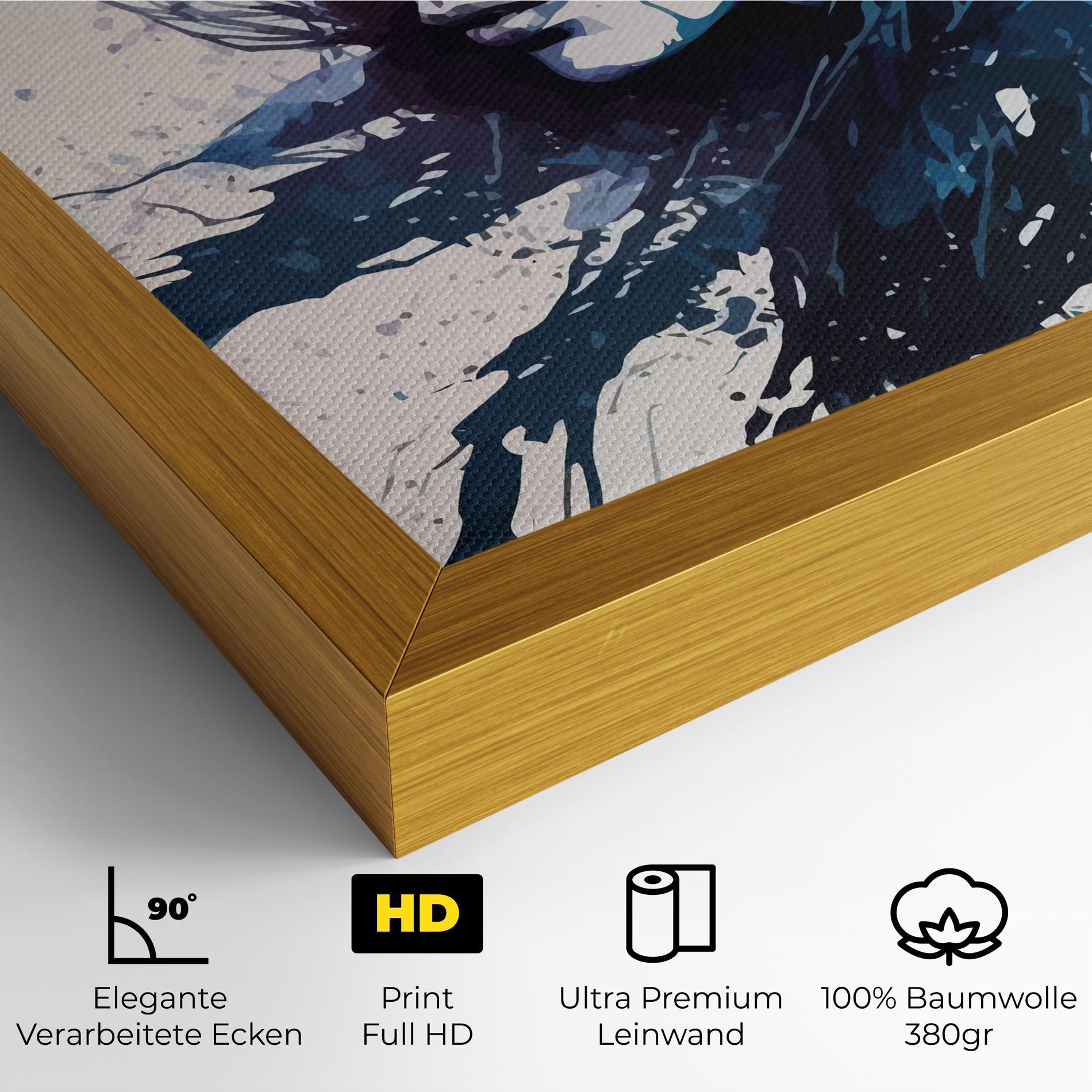 Leinwandbild Blue Hair Portrait mockup 4