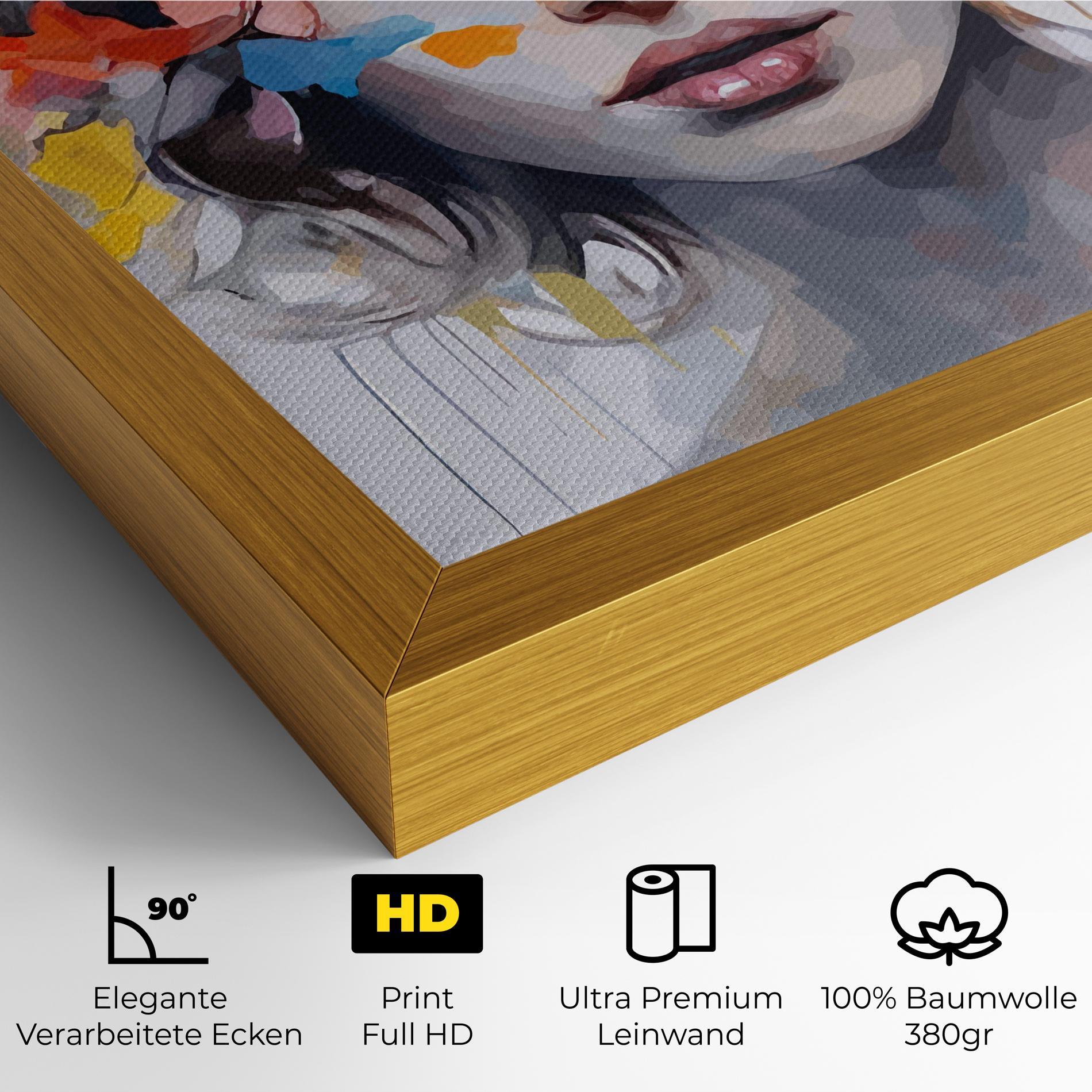 Leinwandbild Colorful Hair Portrait mockup 4