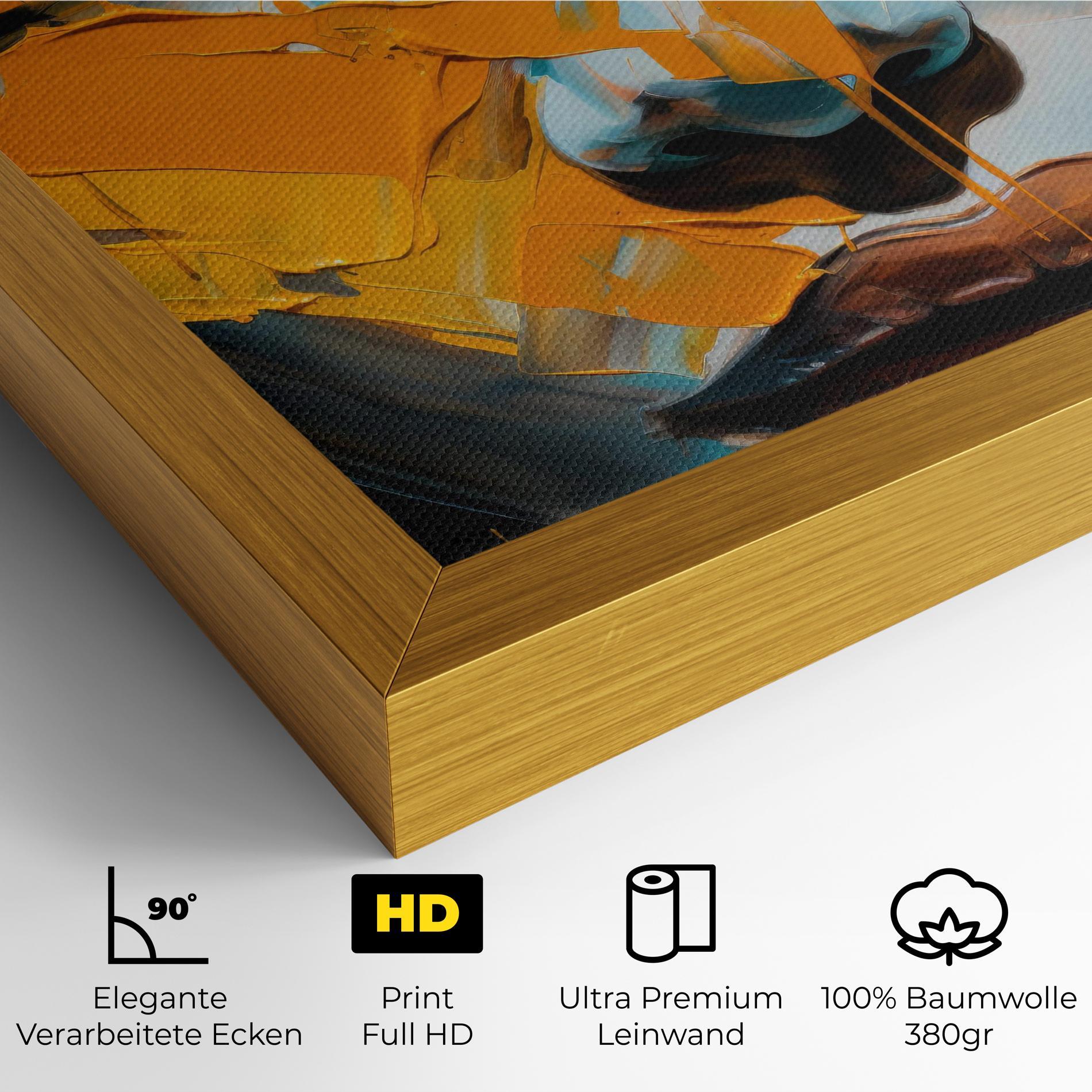 Leinwandbild Orange Paint Portrait mockup 4