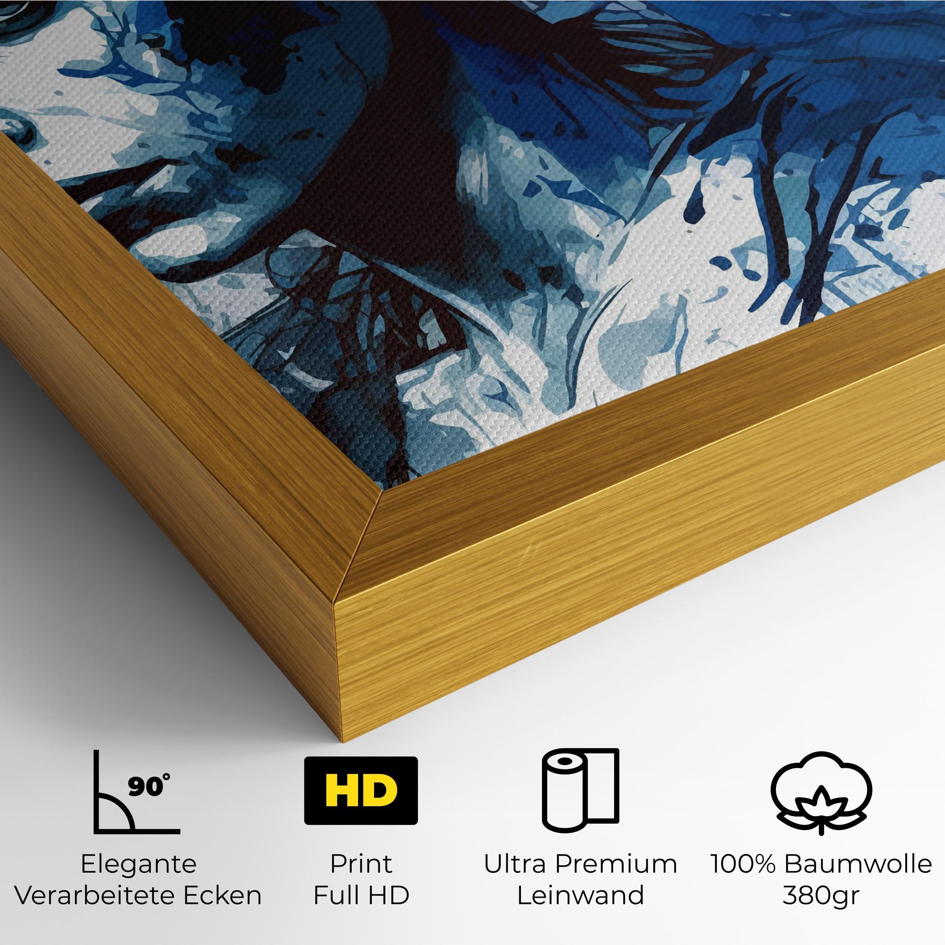 Leinwandbild Portrait Blue Woman mockup 4