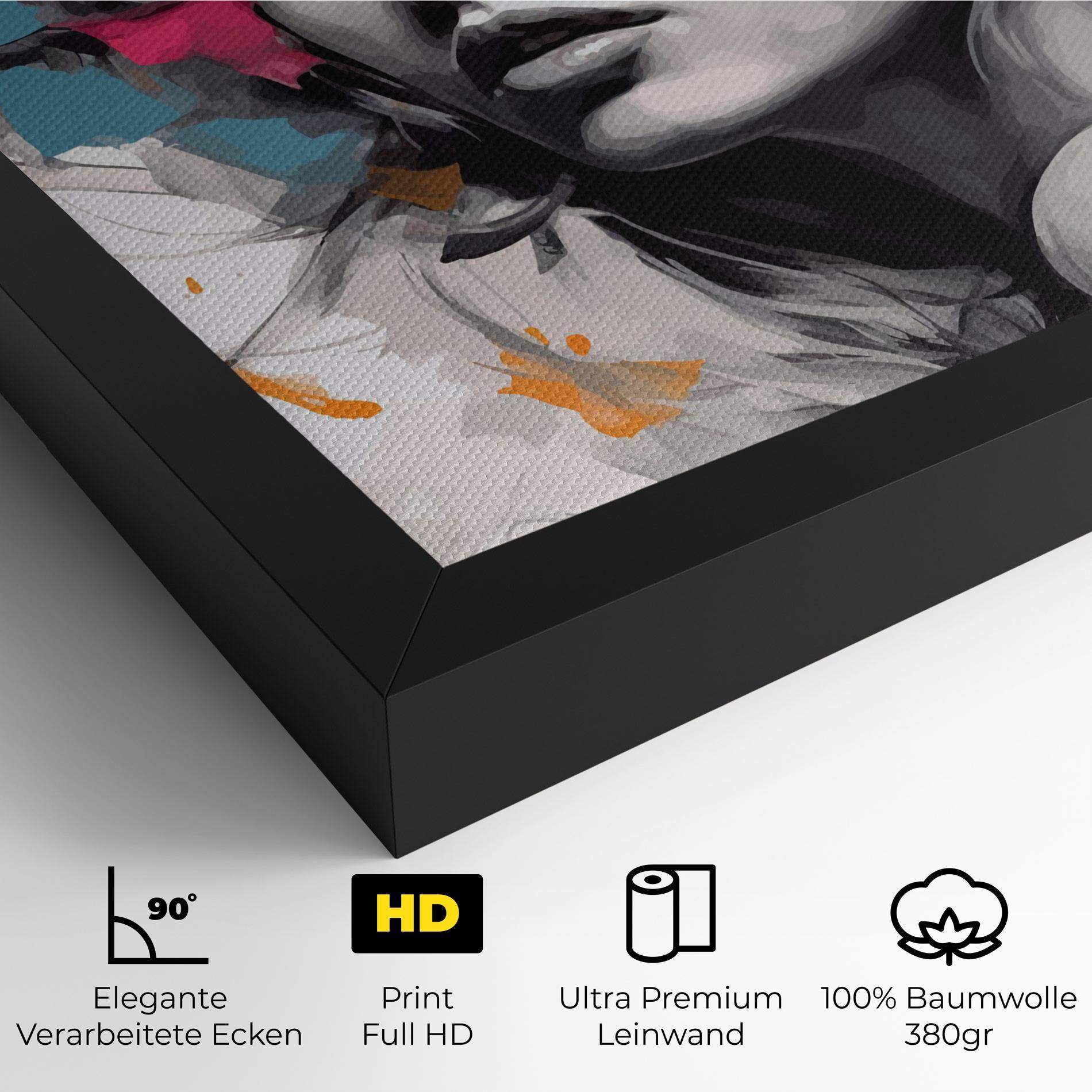 Leinwandbild Colorful Flower Portrait mockup 4