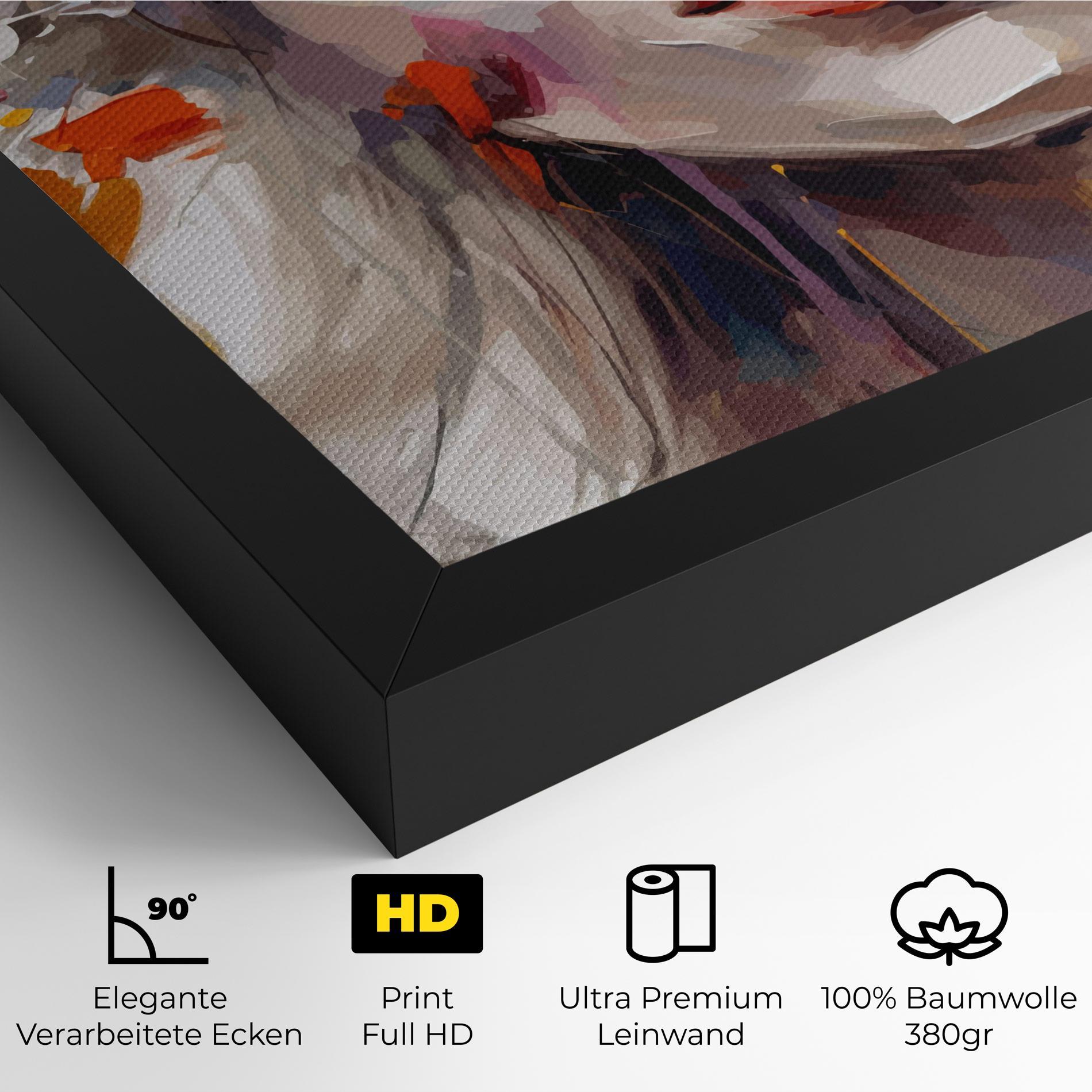 Leinwandbild Oil Flower Portrait mockup 4