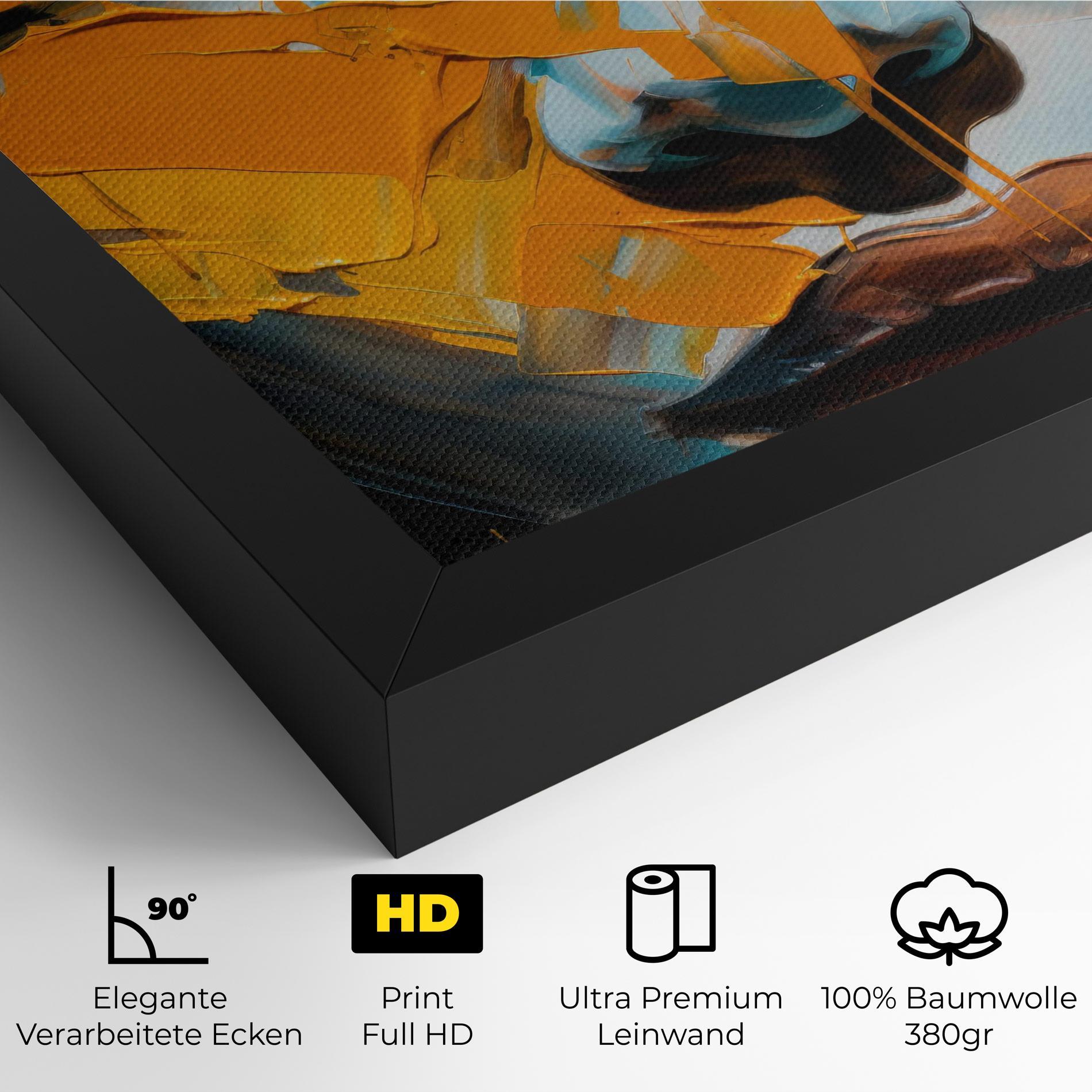 Leinwandbild Orange Paint Portrait mockup 4