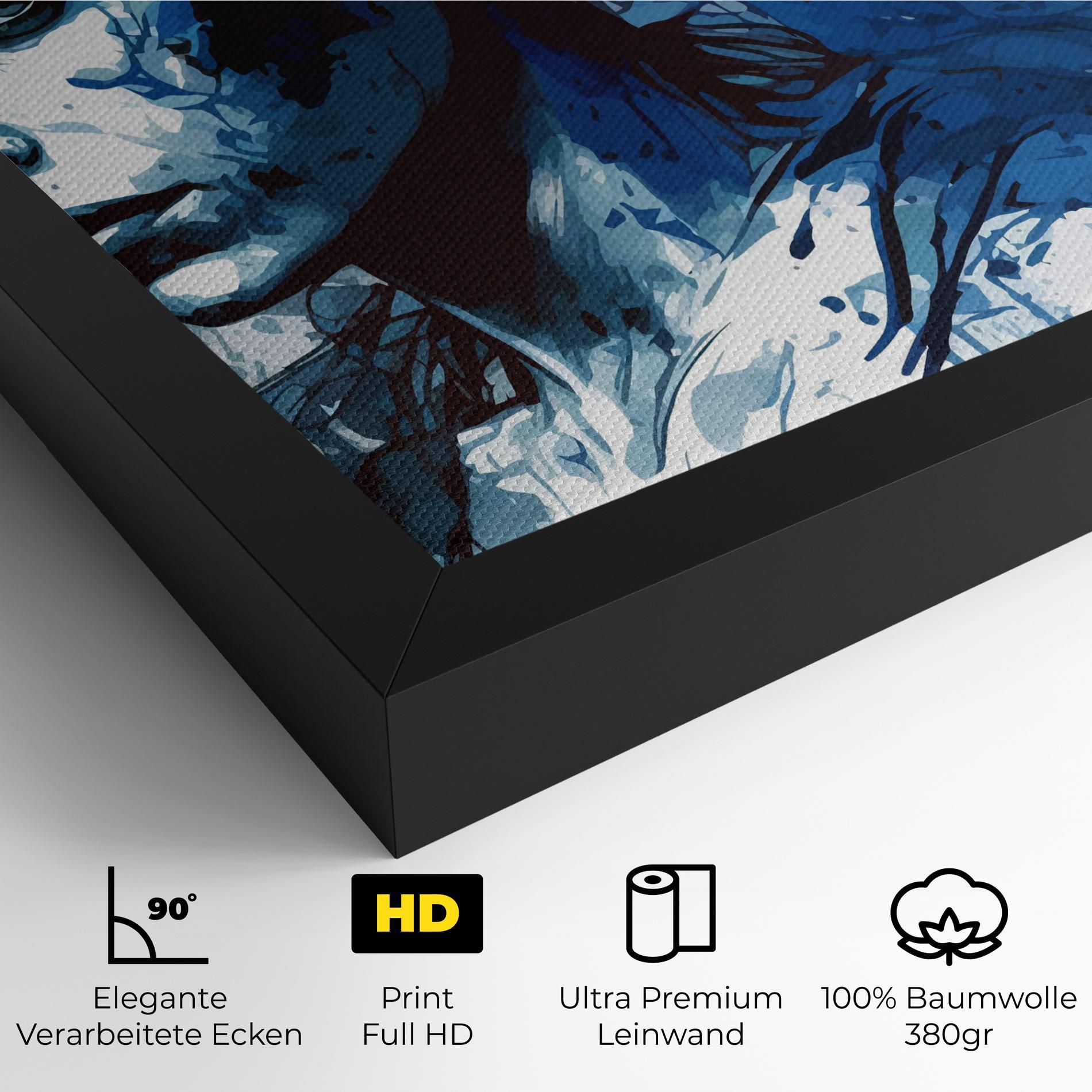 Leinwandbild Portrait Blue Woman mockup 4