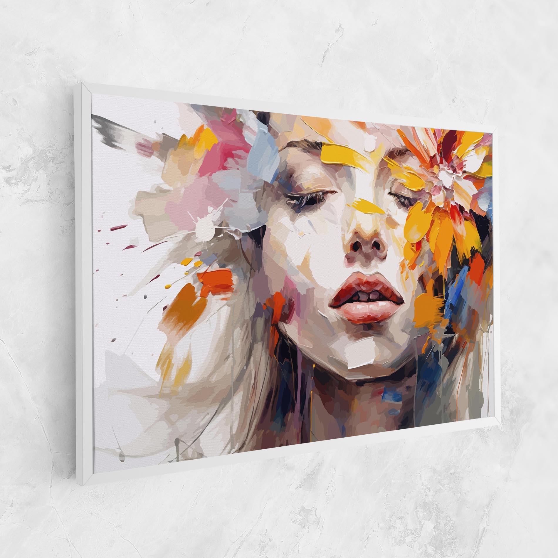 Leinwandbild Oil Flower Portrait mockup 1