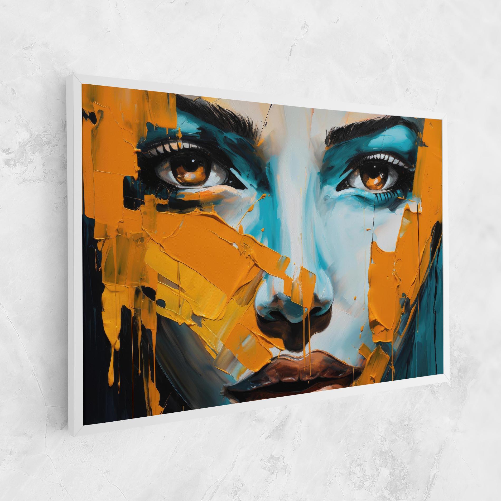 Leinwandbild Orange Paint Portrait mockup 1
