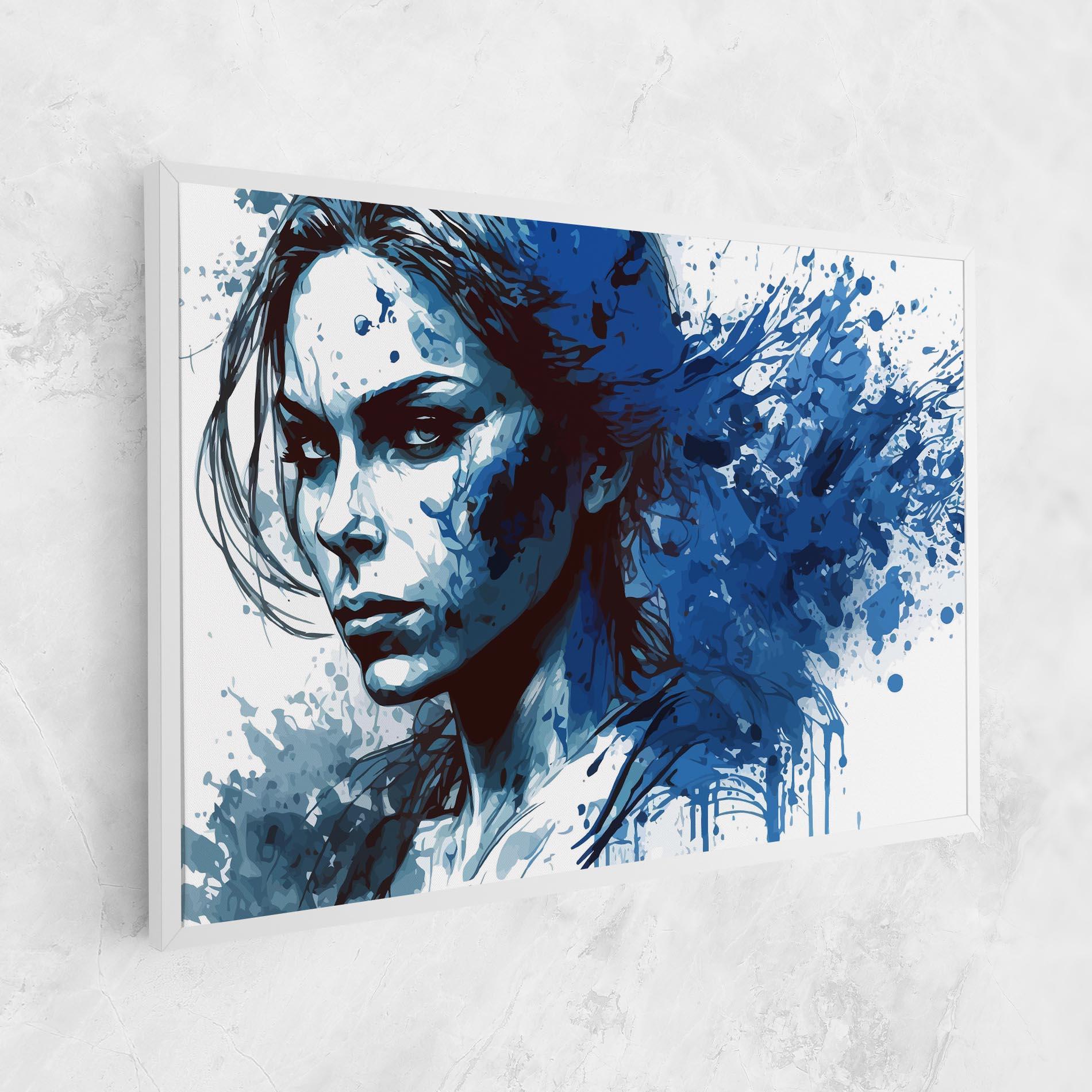 Leinwandbild Portrait Blue Woman mockup 1