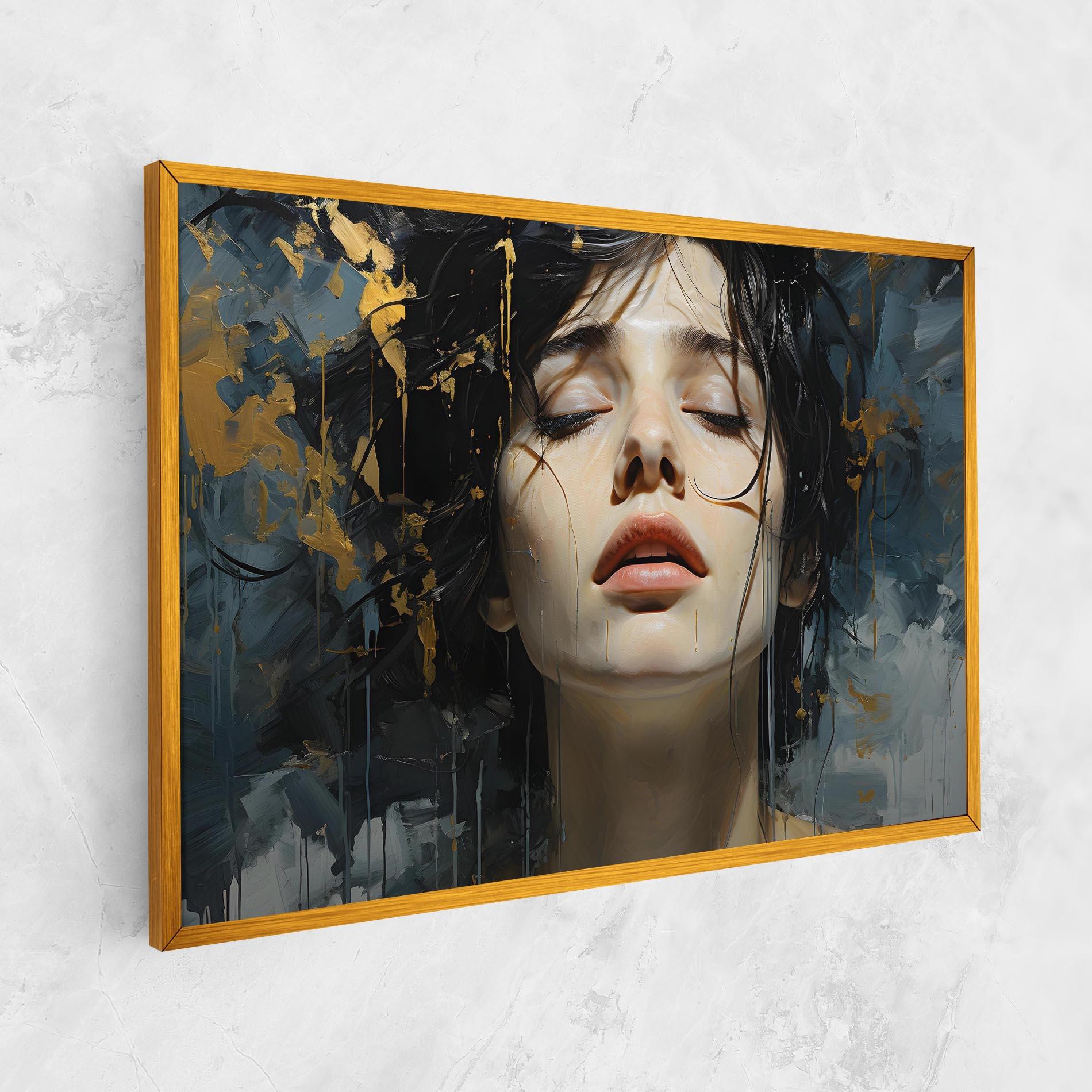 Leinwandbild Closed Eyes Woman mockup 1