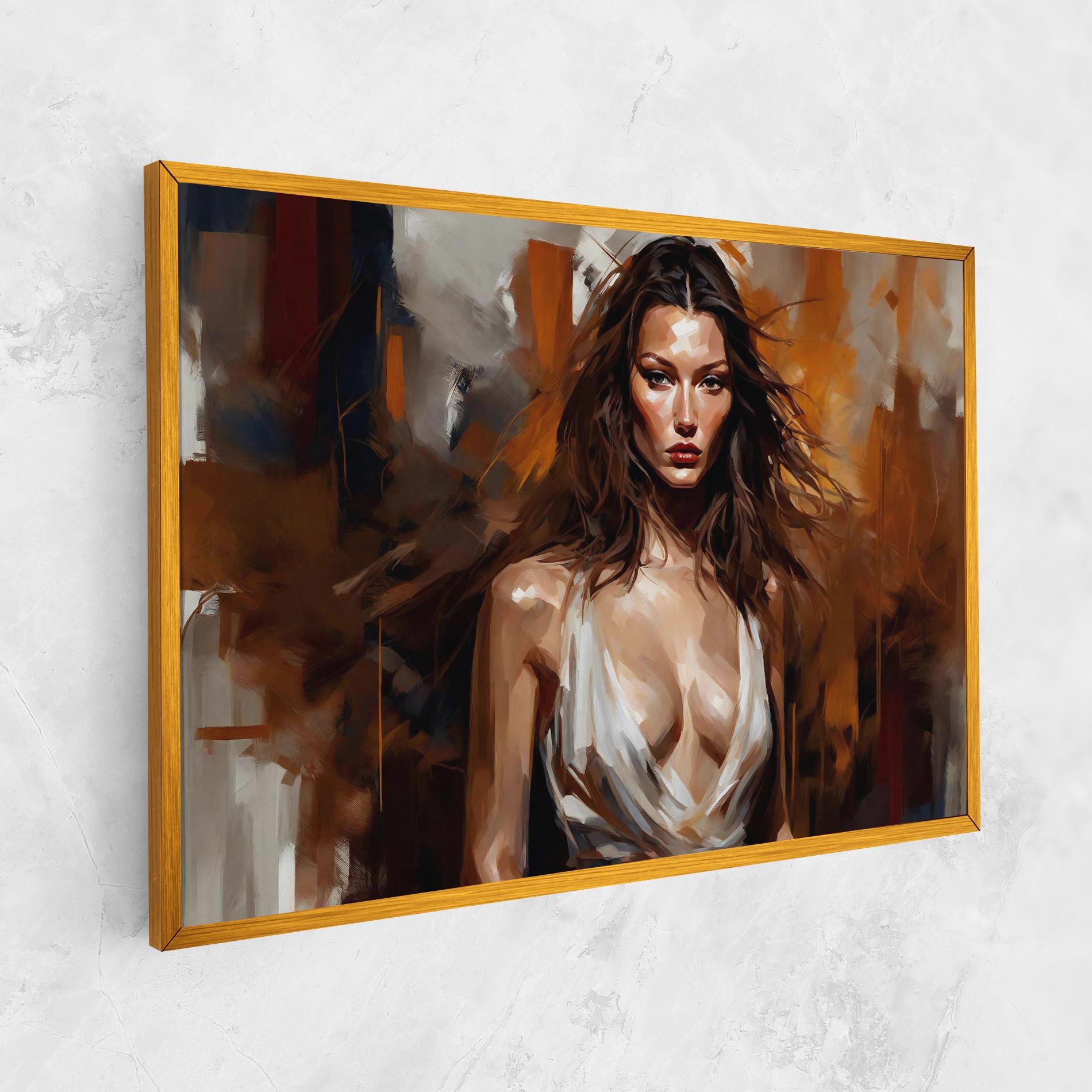 Leinwandbild Long Brown Hair Woman mockup 1