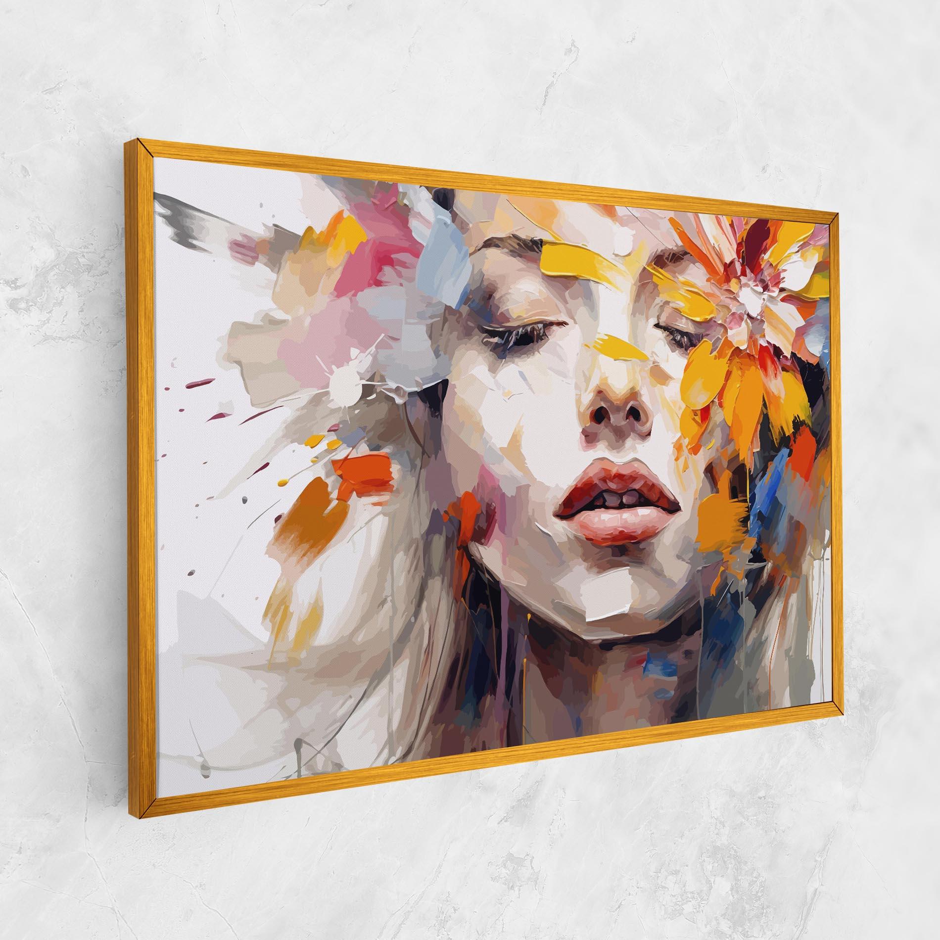 Leinwandbild Oil Flower Portrait mockup 1