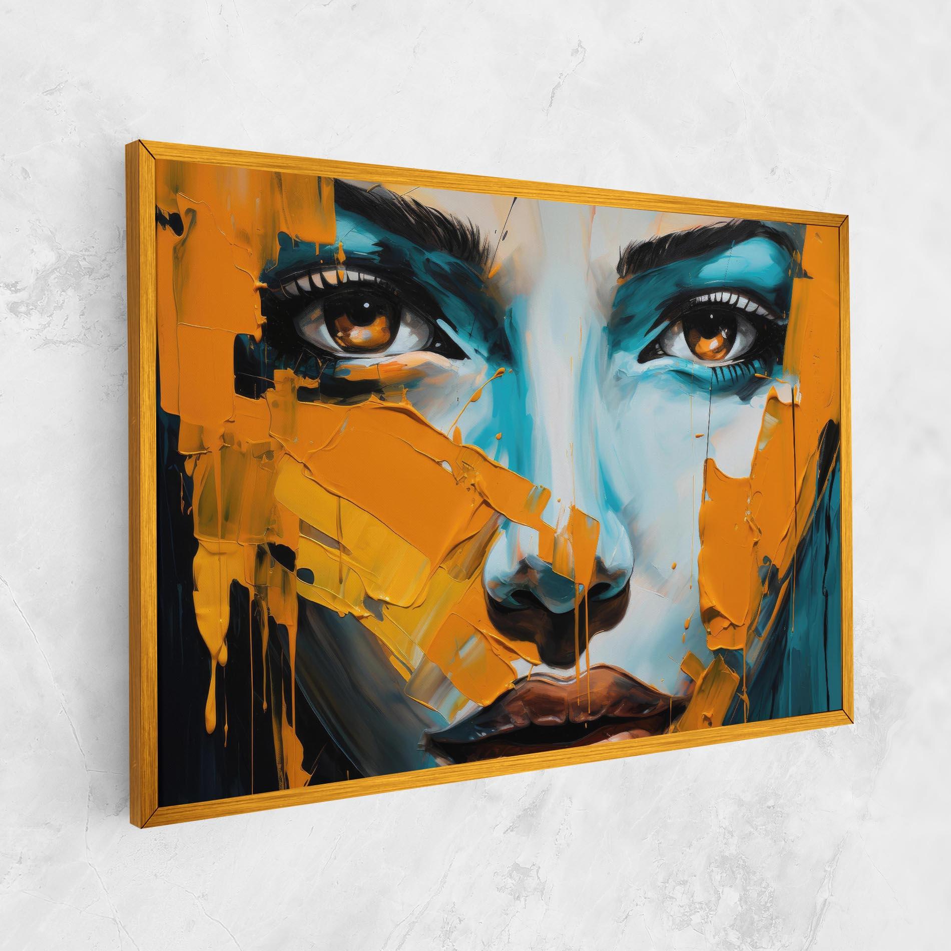 Leinwandbild Orange Paint Portrait mockup 1