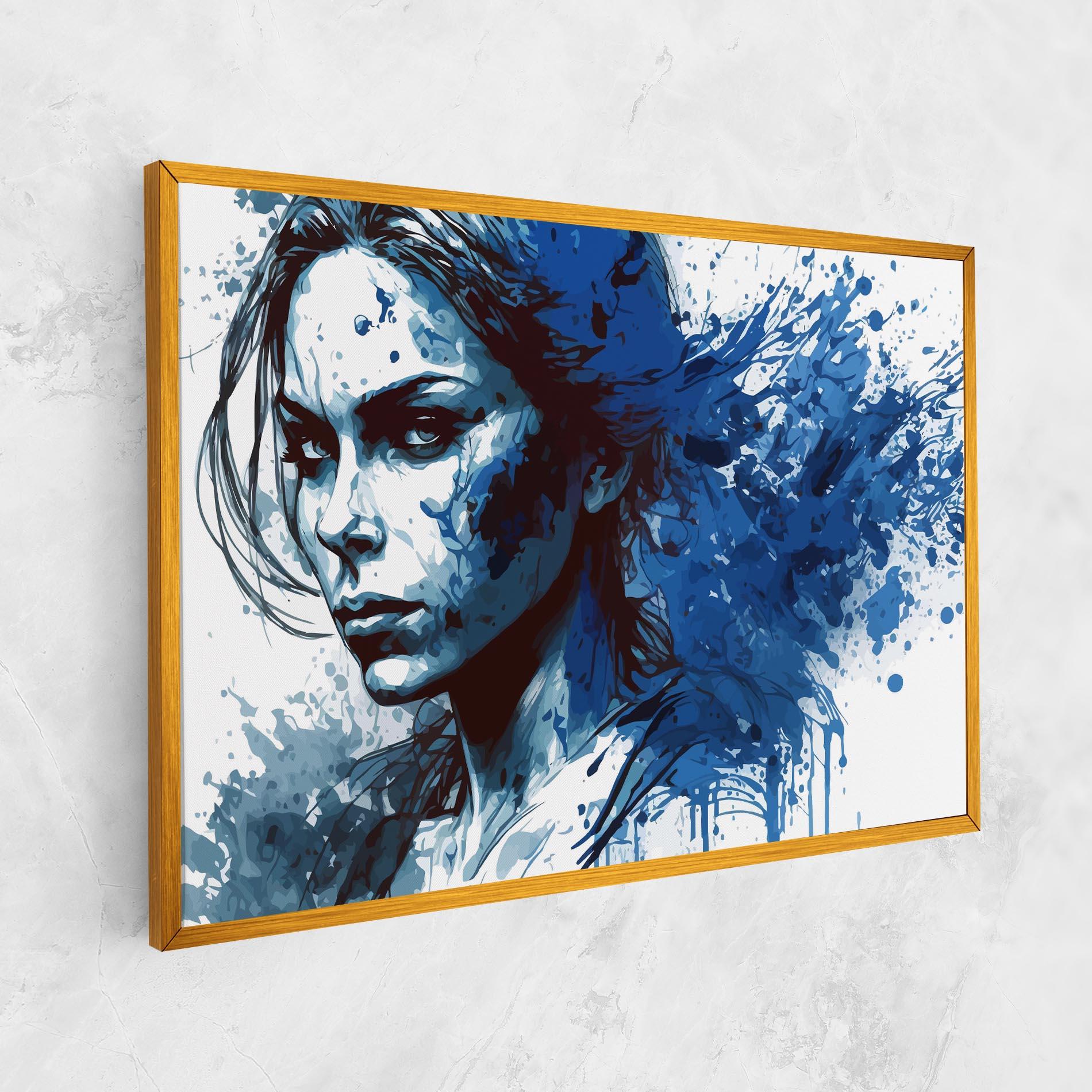 Leinwandbild Portrait Blue Woman mockup 1
