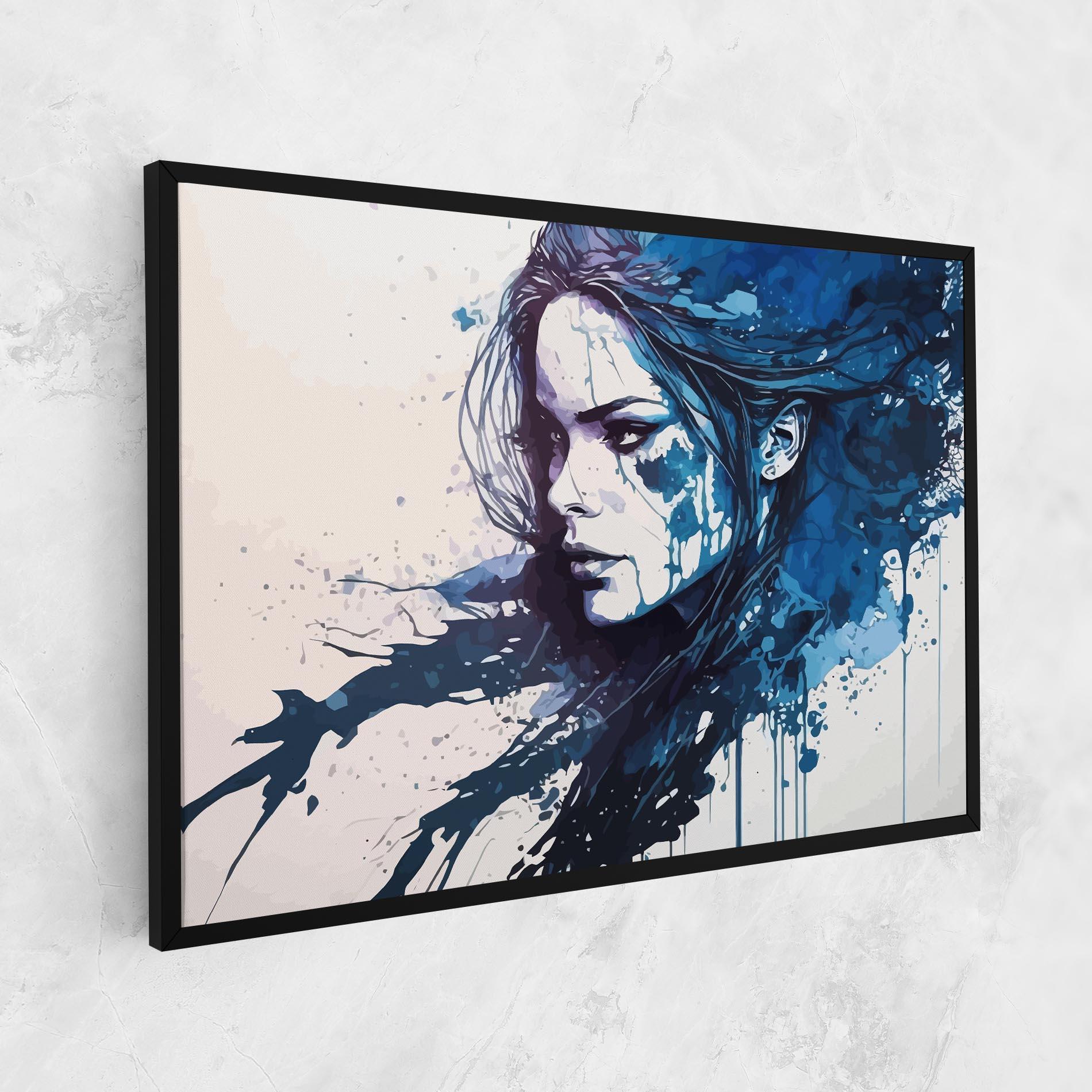 Leinwandbild Blue Hair Portrait mockup 1