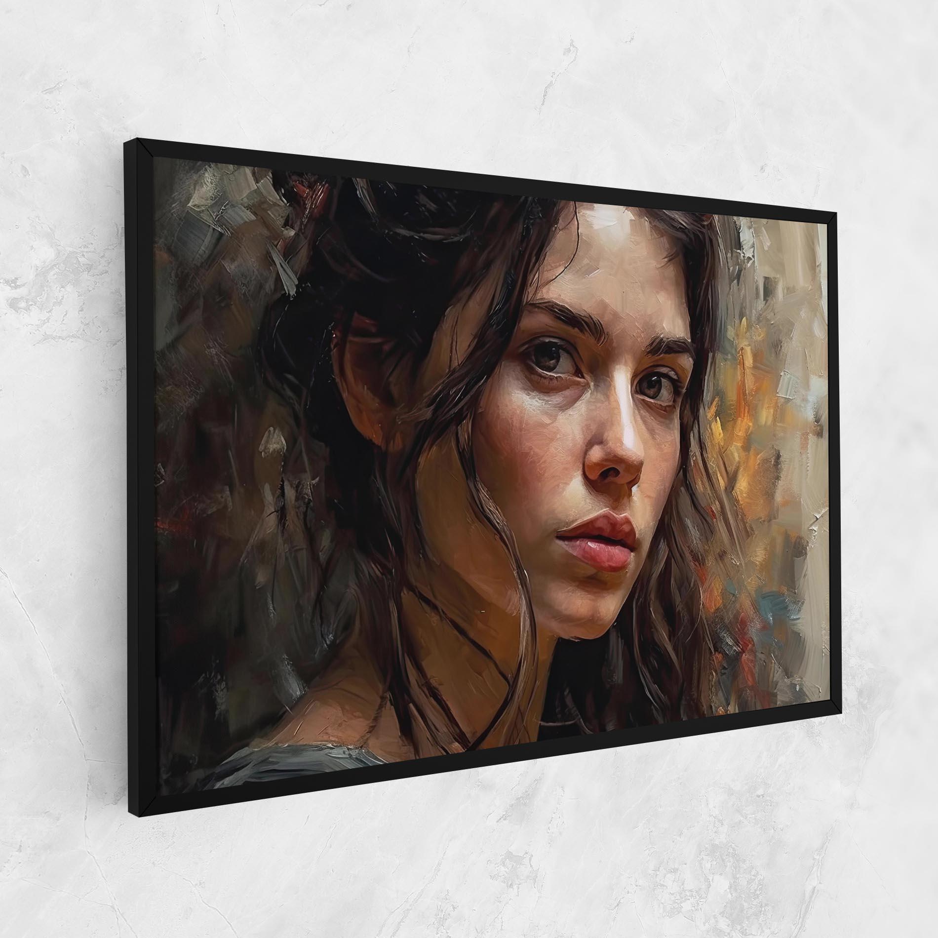 Leinwandbild Closeup Impasto Portrait mockup 1