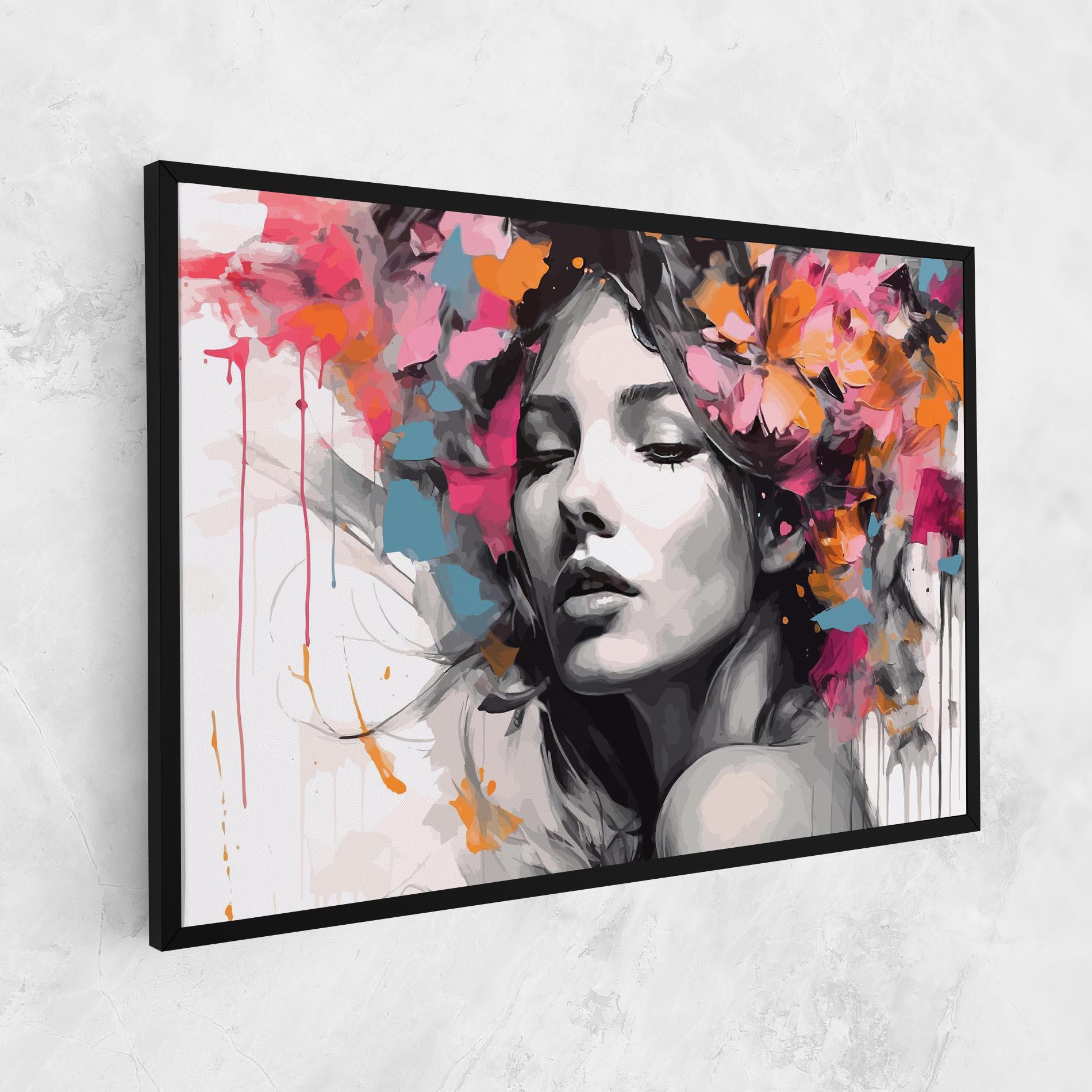 Leinwandbild Colorful Flower Portrait mockup 1