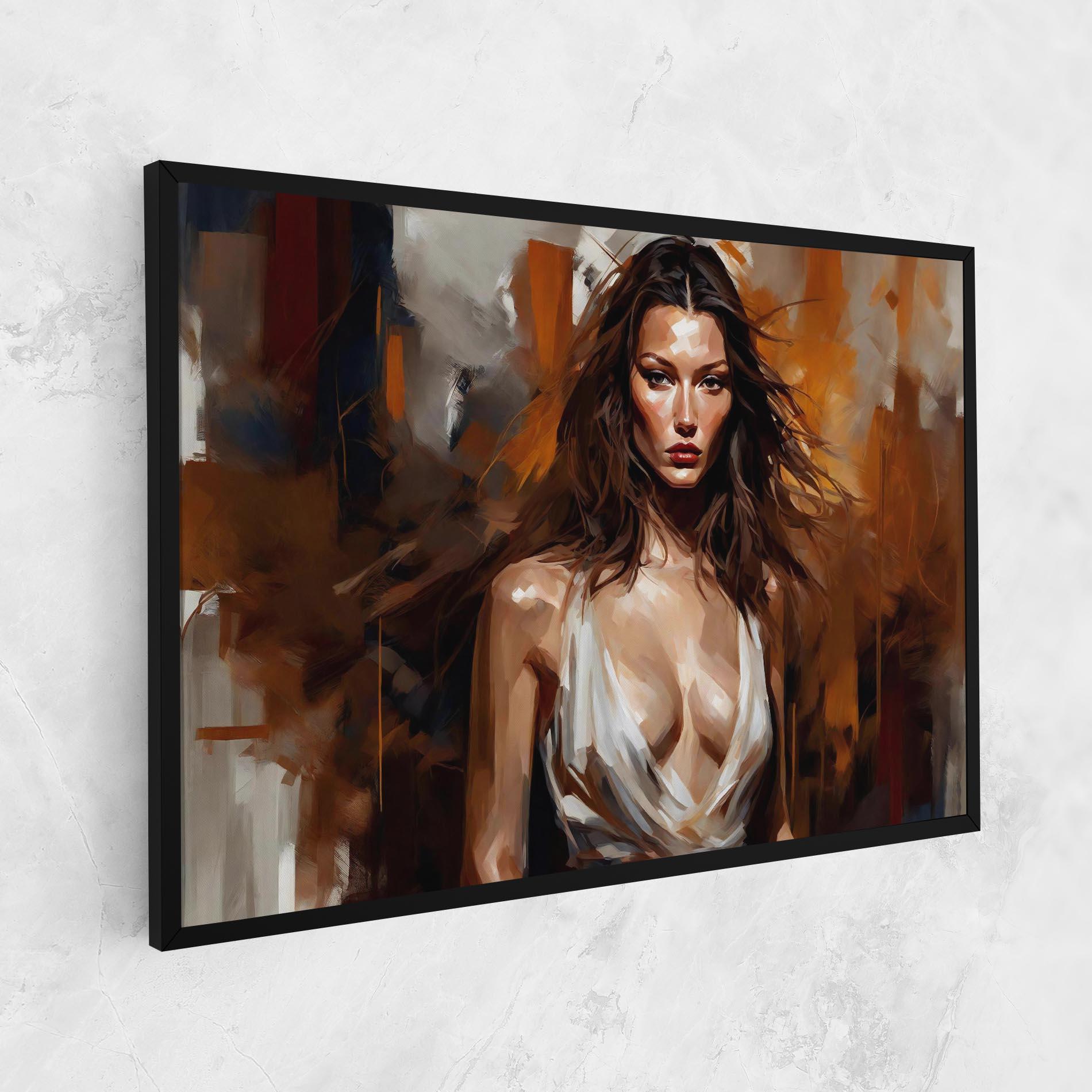 Leinwandbild Long Brown Hair Woman mockup 1