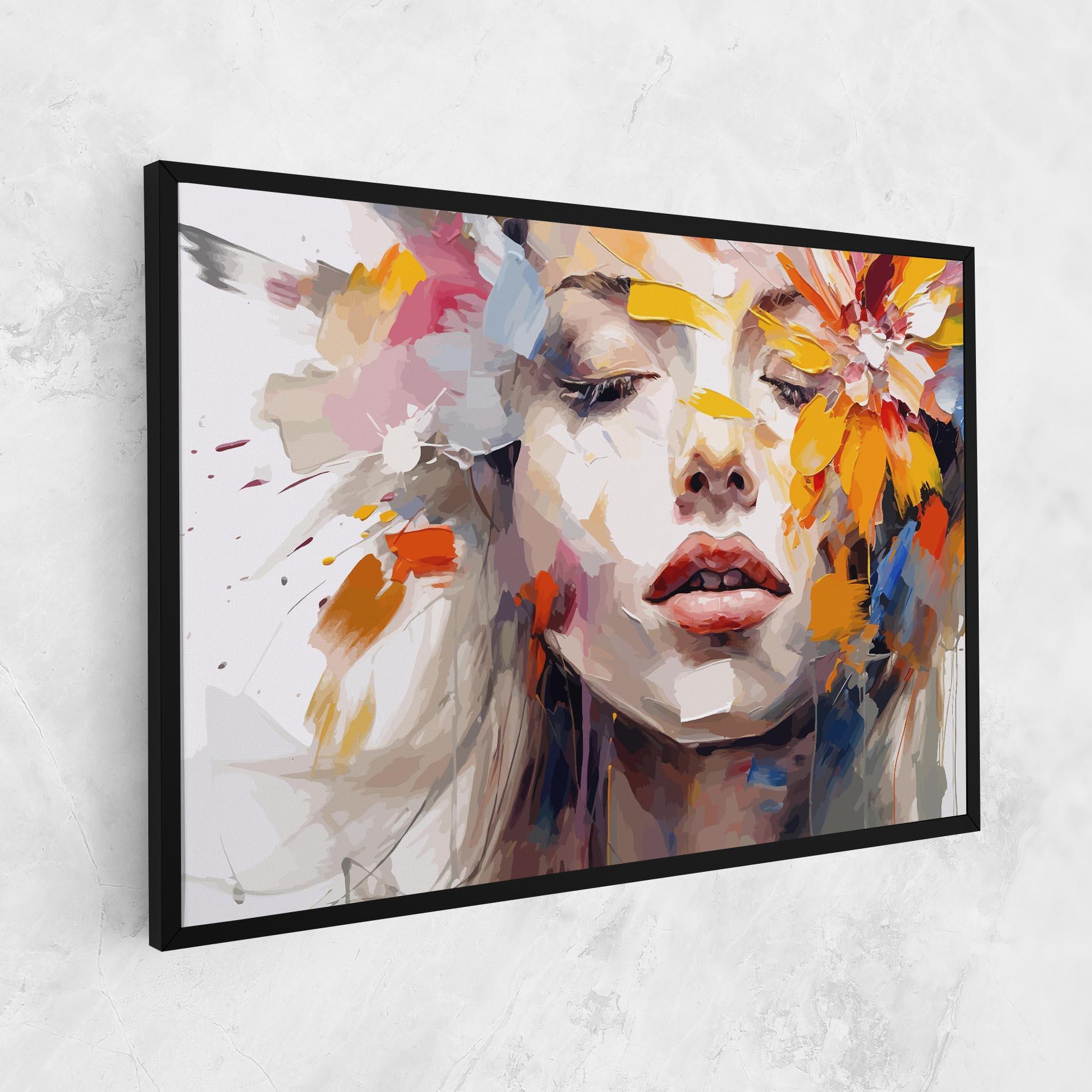 Leinwandbild Oil Flower Portrait mockup 1