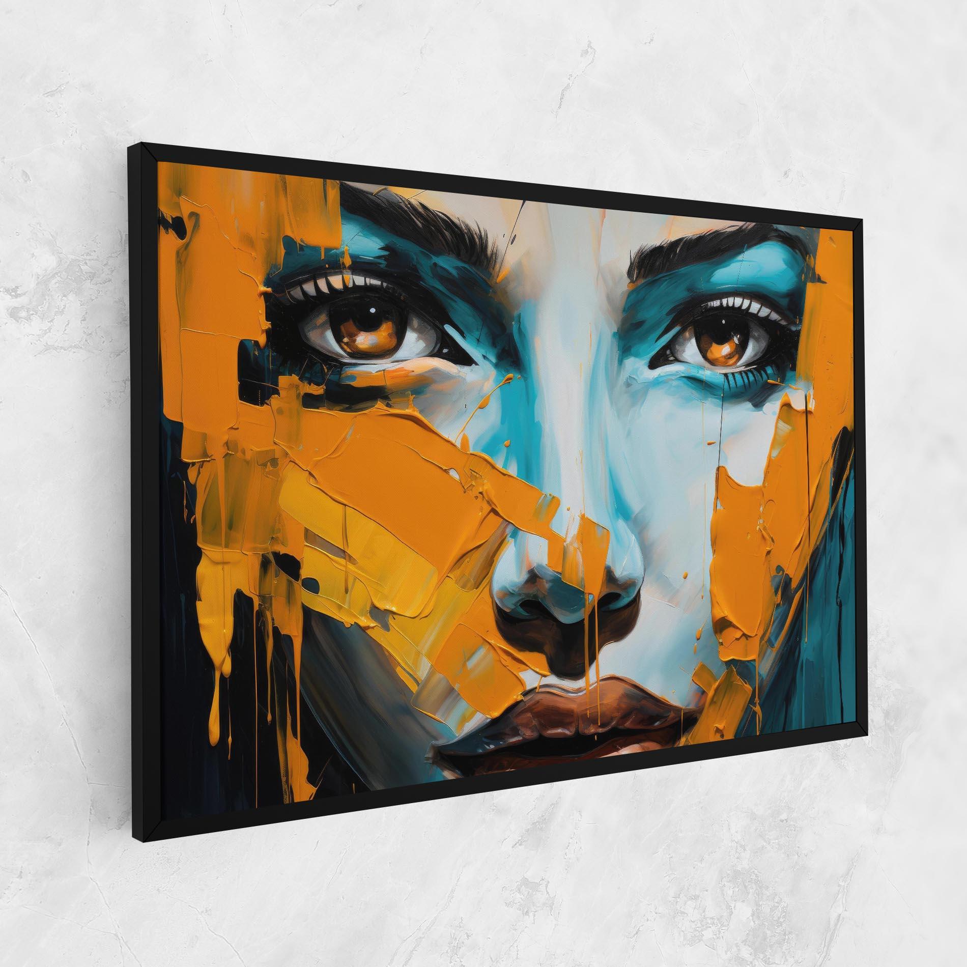 Leinwandbild Orange Paint Portrait mockup 1
