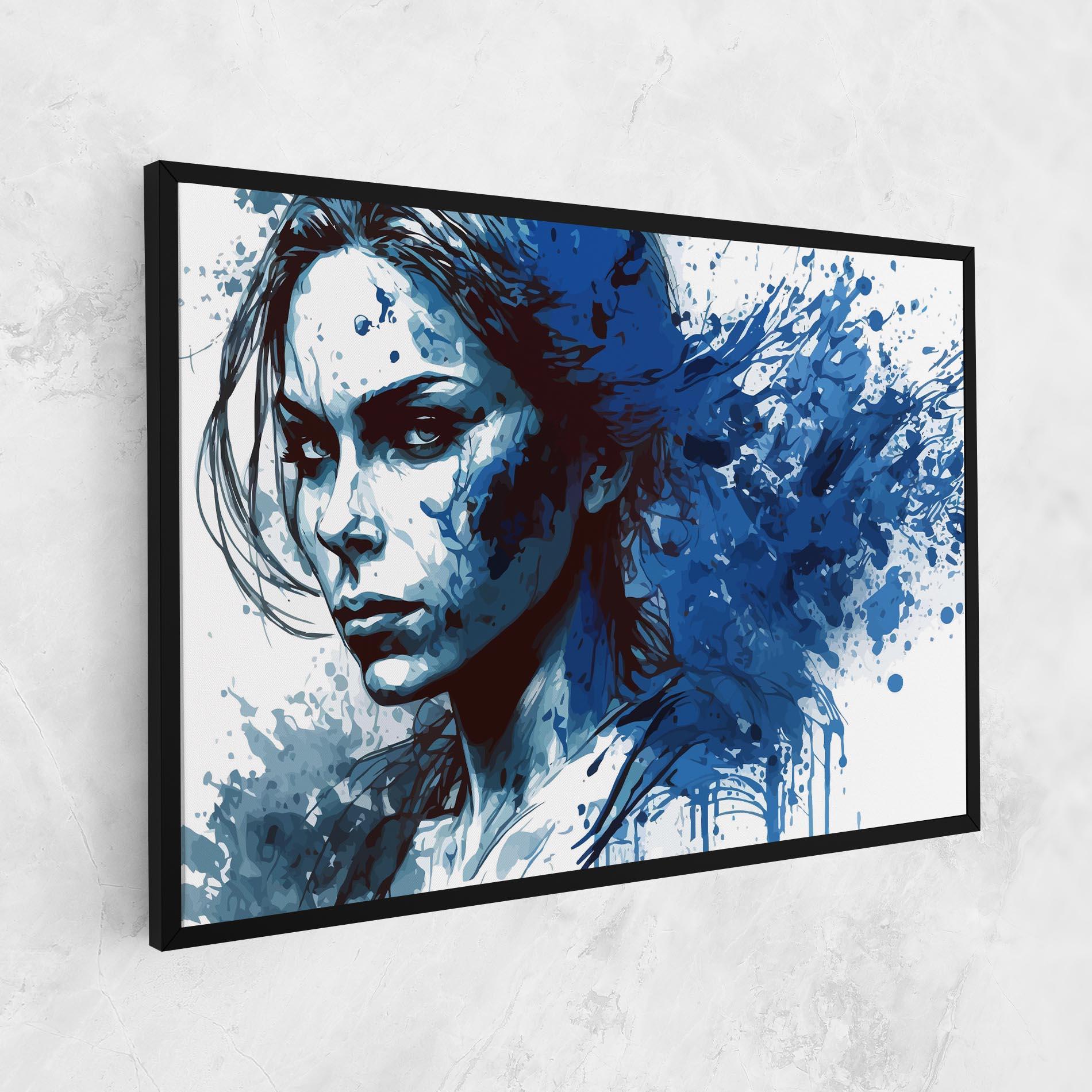 Leinwandbild Portrait Blue Woman mockup 1
