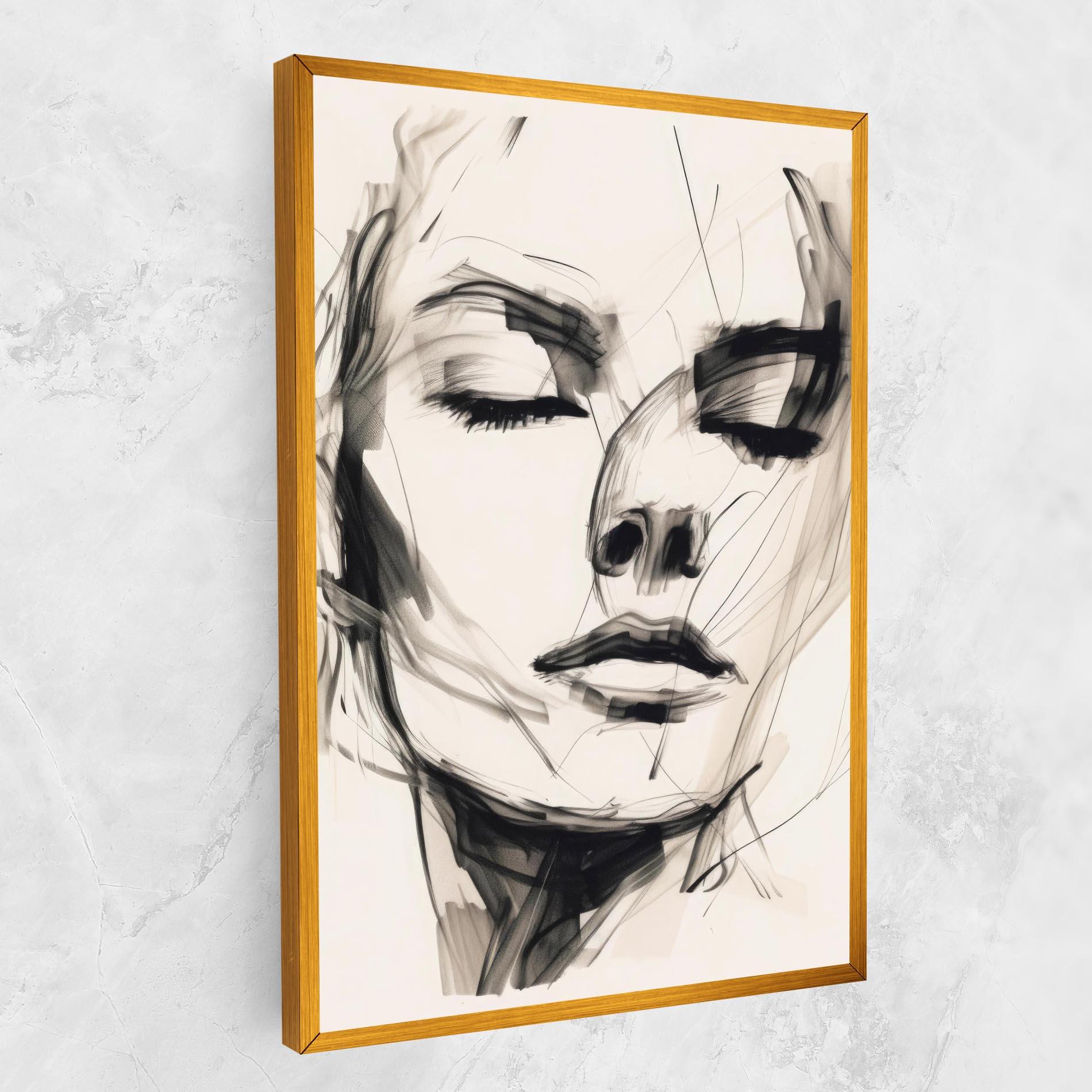 Leinwandbild Continuous Line Woman mockup 1