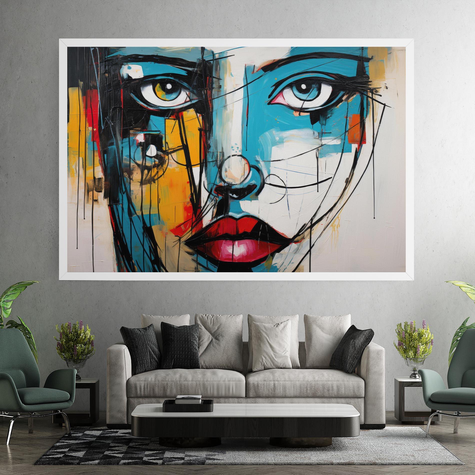 Leinwandbild Abstract Drawing Portret mockup 7