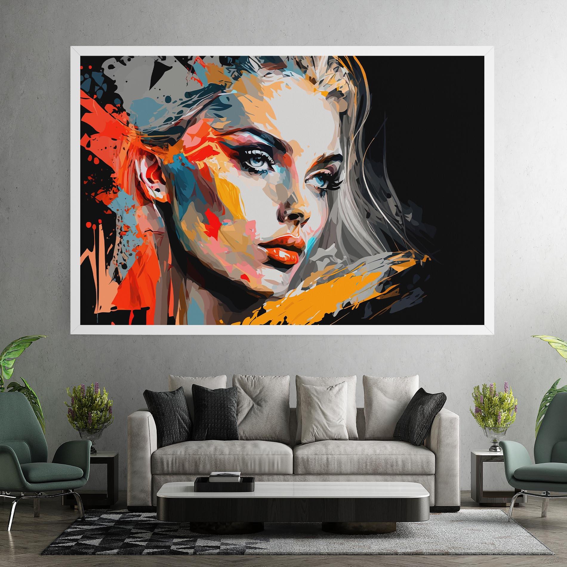 Leinwandbild Blue Eye Face mockup 7